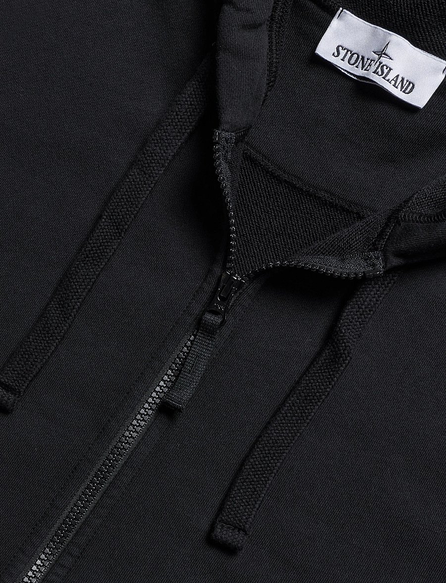 Stone Island - Organic Cotton Fleece Hoodie - fleecetrøjer - black - 2