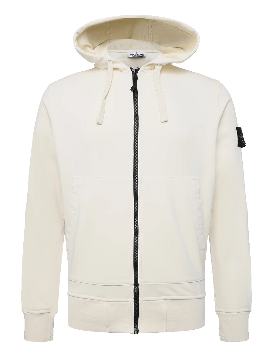 Stone Island - Organic Cotton Fleece Hoodie - teddy sweaters - creme - 0