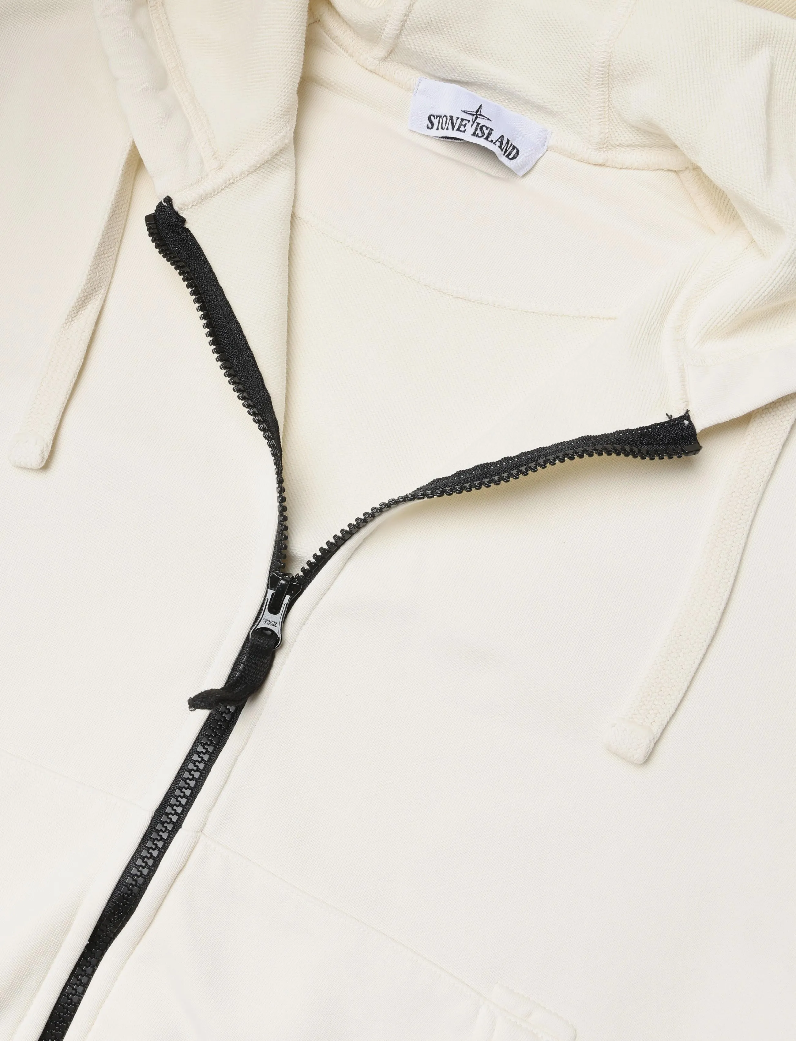 Stone Island - Organic Cotton Fleece Hoodie - teddy sweaters - creme - 2