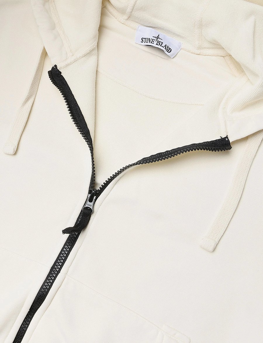 Stone Island - Organic Cotton Fleece Hoodie - teddy sweaters - creme - 2