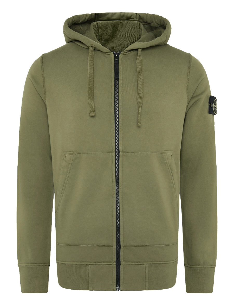 Stone Island - Organic Cotton Fleece Hoodie - teddy sweaters - green - 0