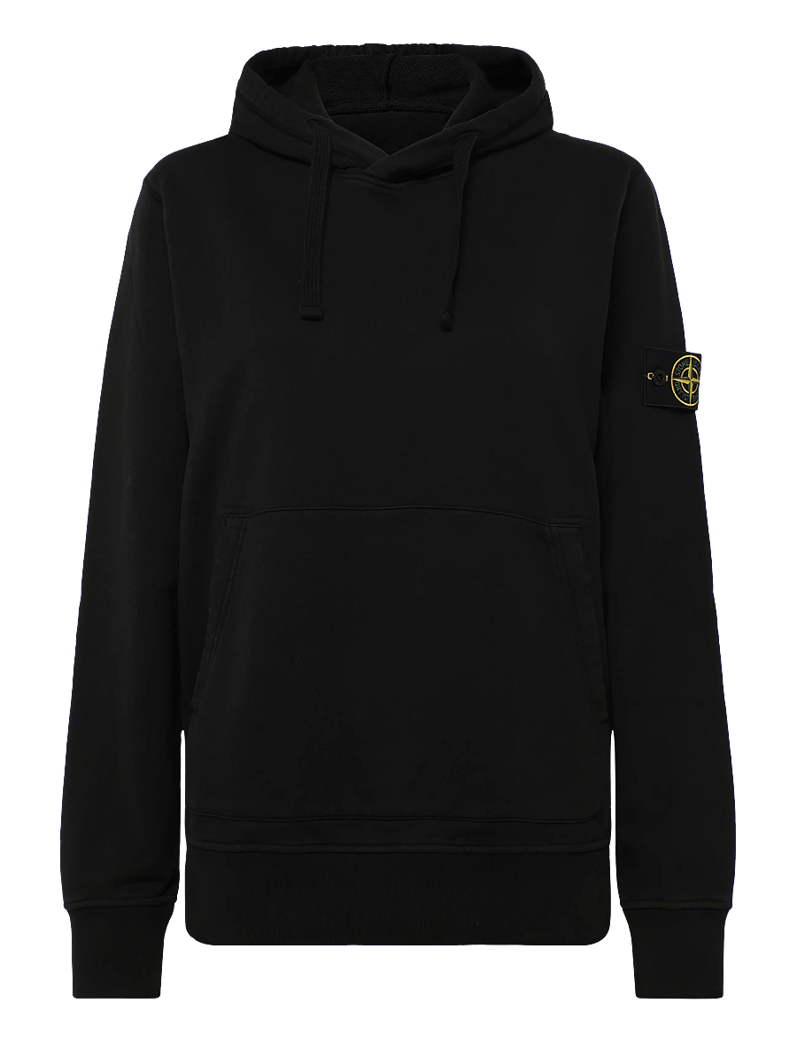 Stone Island - Organic Cotton Hooded Sweatshirt - hoodies - black - 0