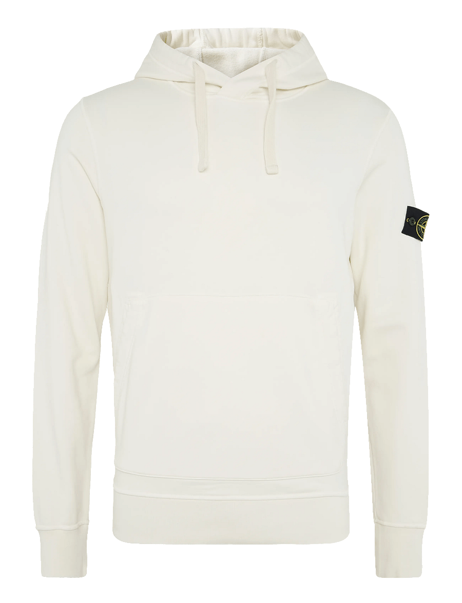Stone Island - Organic Cotton Hooded Sweatshirt - kapuzenpullover - creme - 0