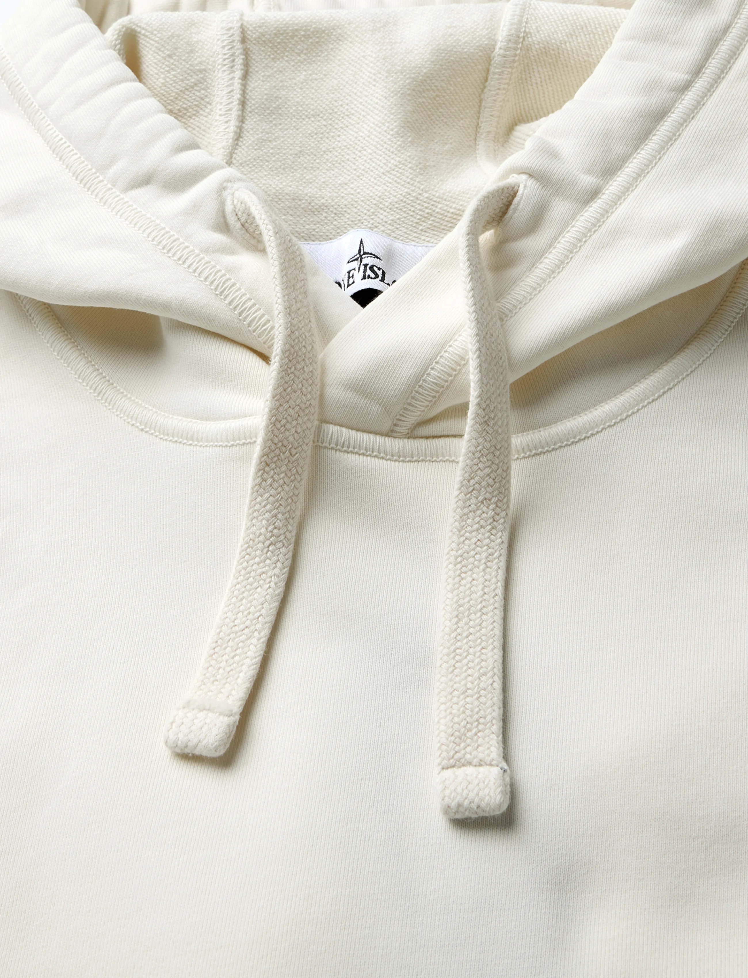 Stone Island - Organic Cotton Hooded Sweatshirt - kapuzenpullover - creme - 2
