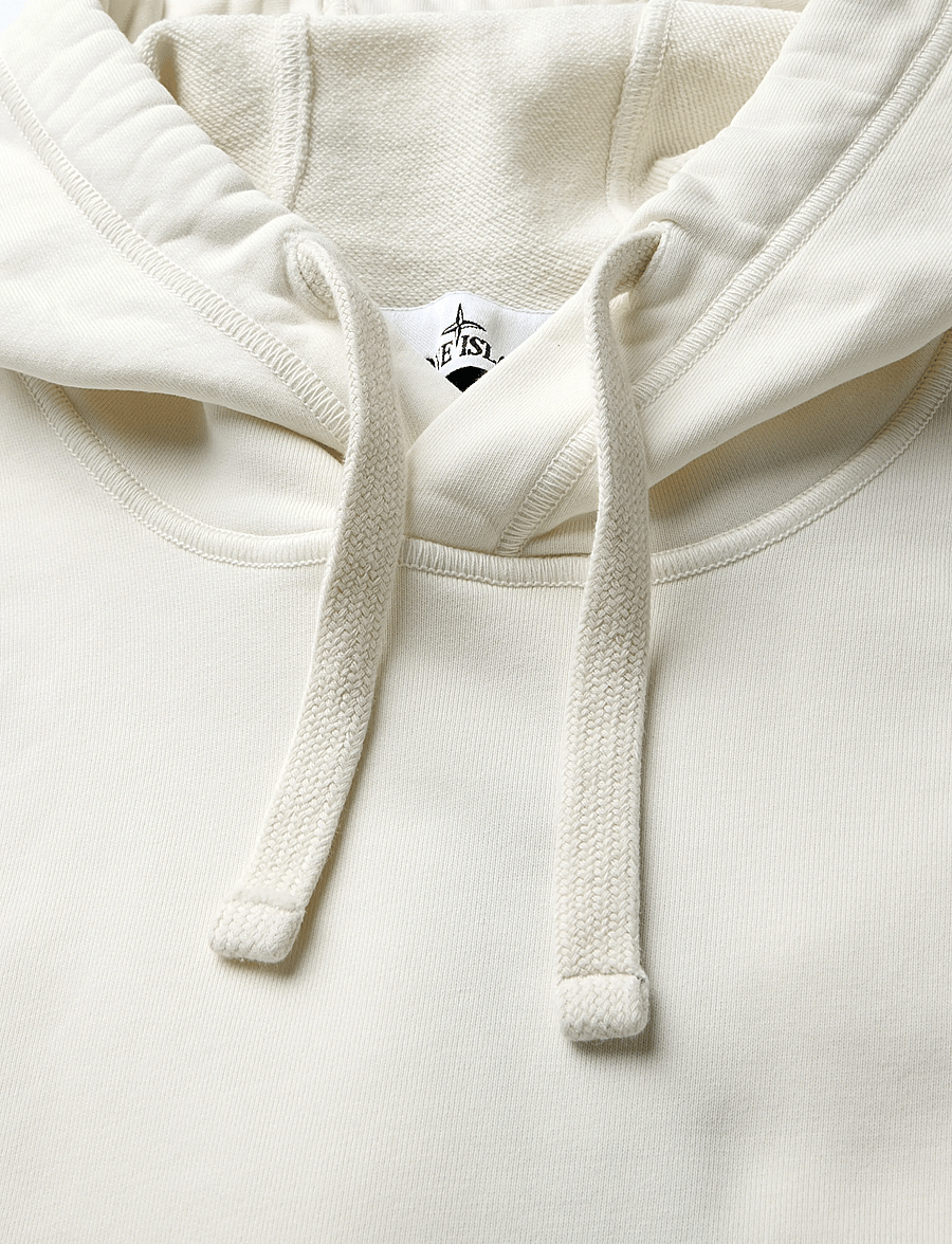 Stone Island - Organic Cotton Hooded Sweatshirt - kapuzenpullover - creme - 2
