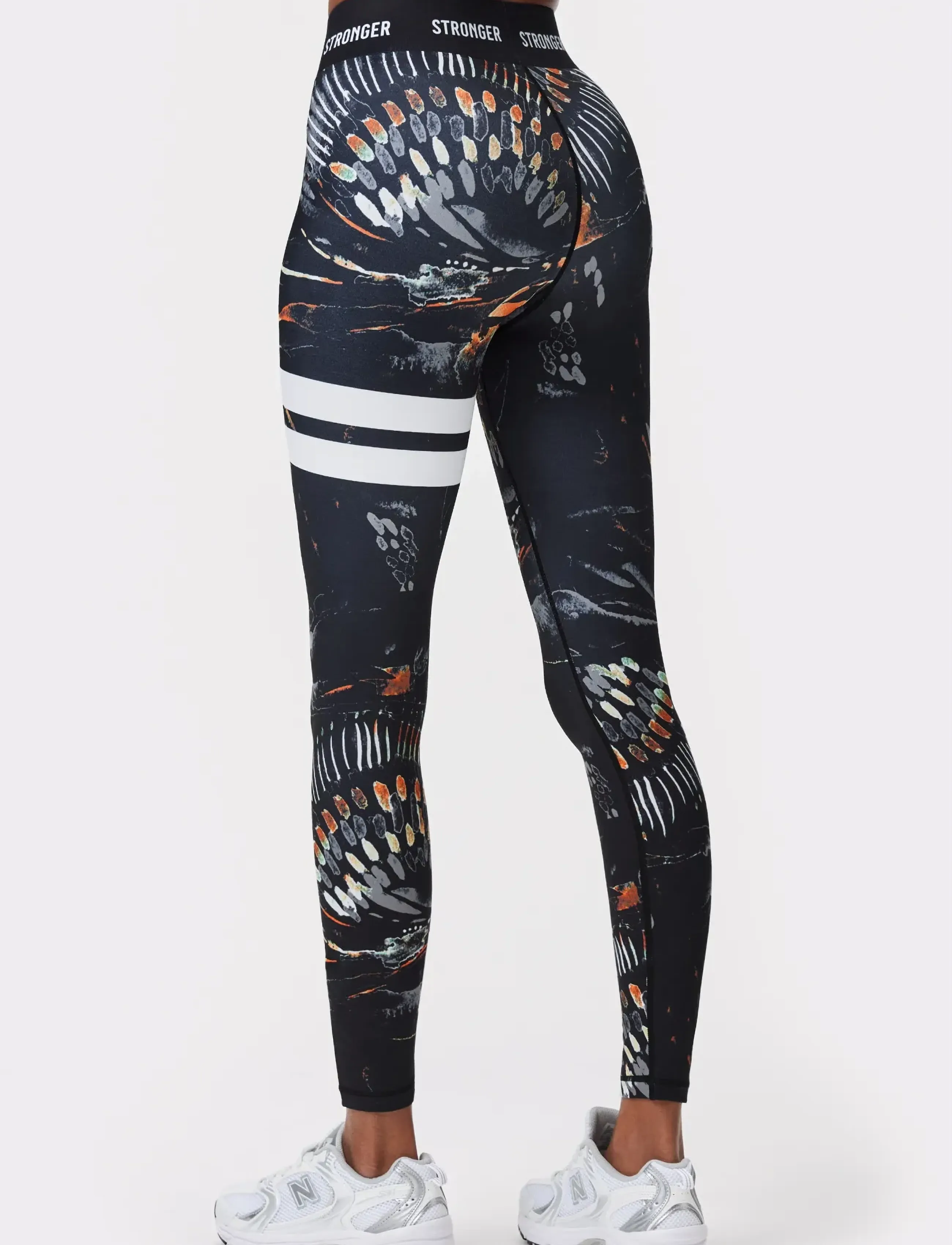 STRONGER Voodoo Leggings, Kvinder, Mønstrede Leggings, Sort, Str: S
