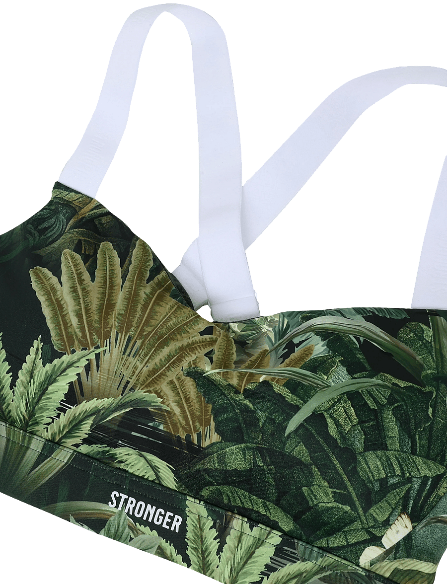 STRONGER - Power Sports Bra - sport bh:ar - tropical leaves print - 2