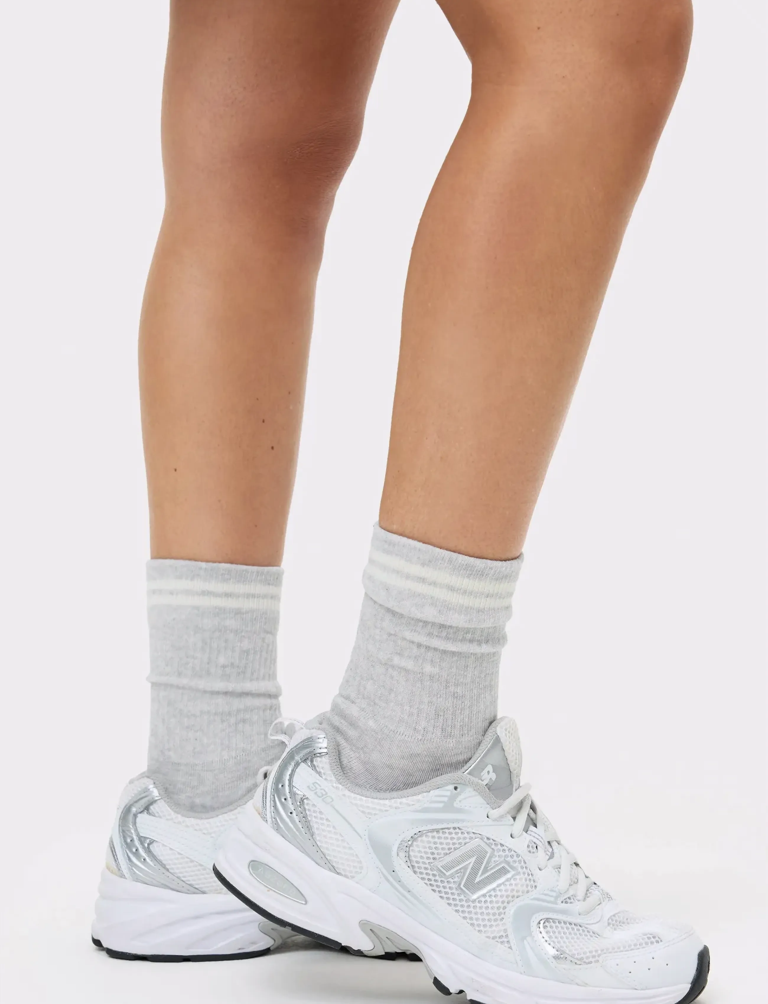 STRONGER Essential Socks - STRONGER - GREY MELANGE / cream