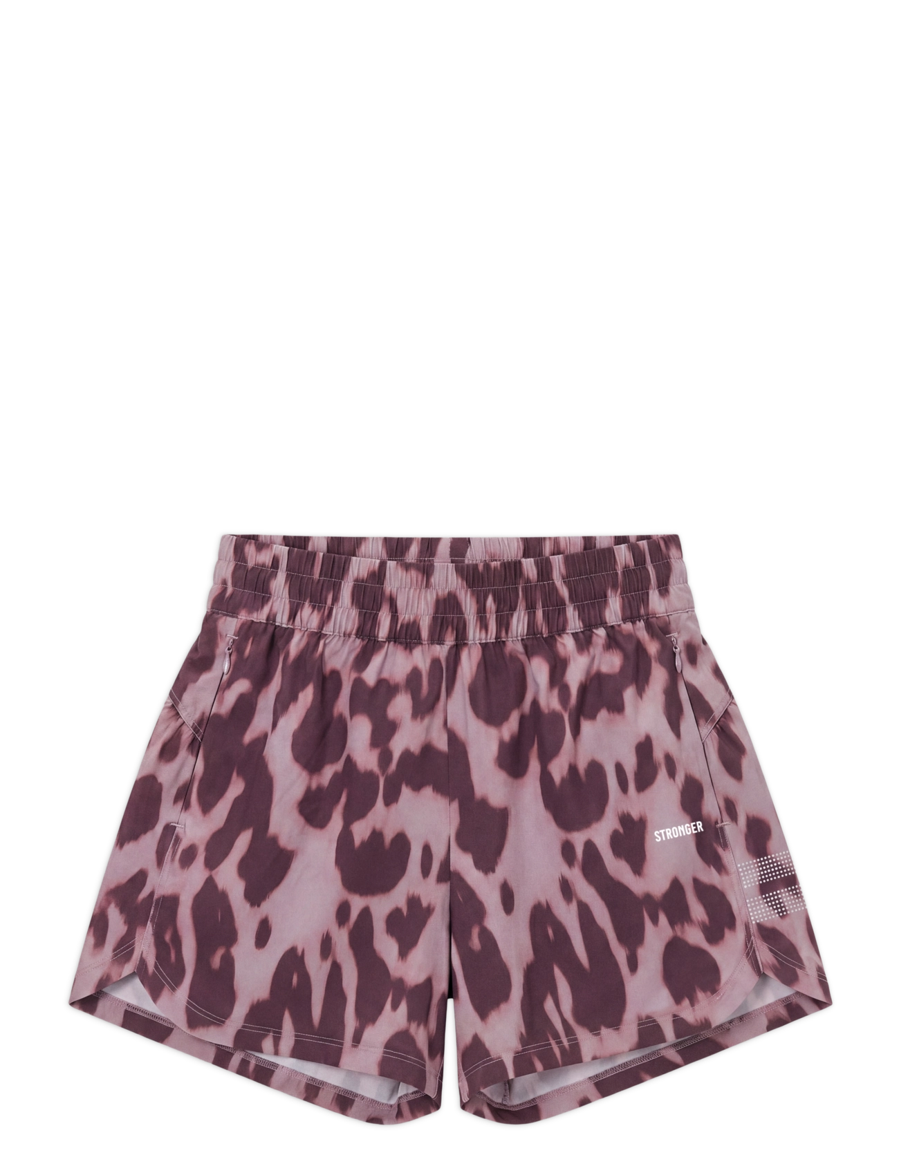 STRONGER Breezy Woven Shorts - Shorts - LEO RUSH PRINT / pink/rose