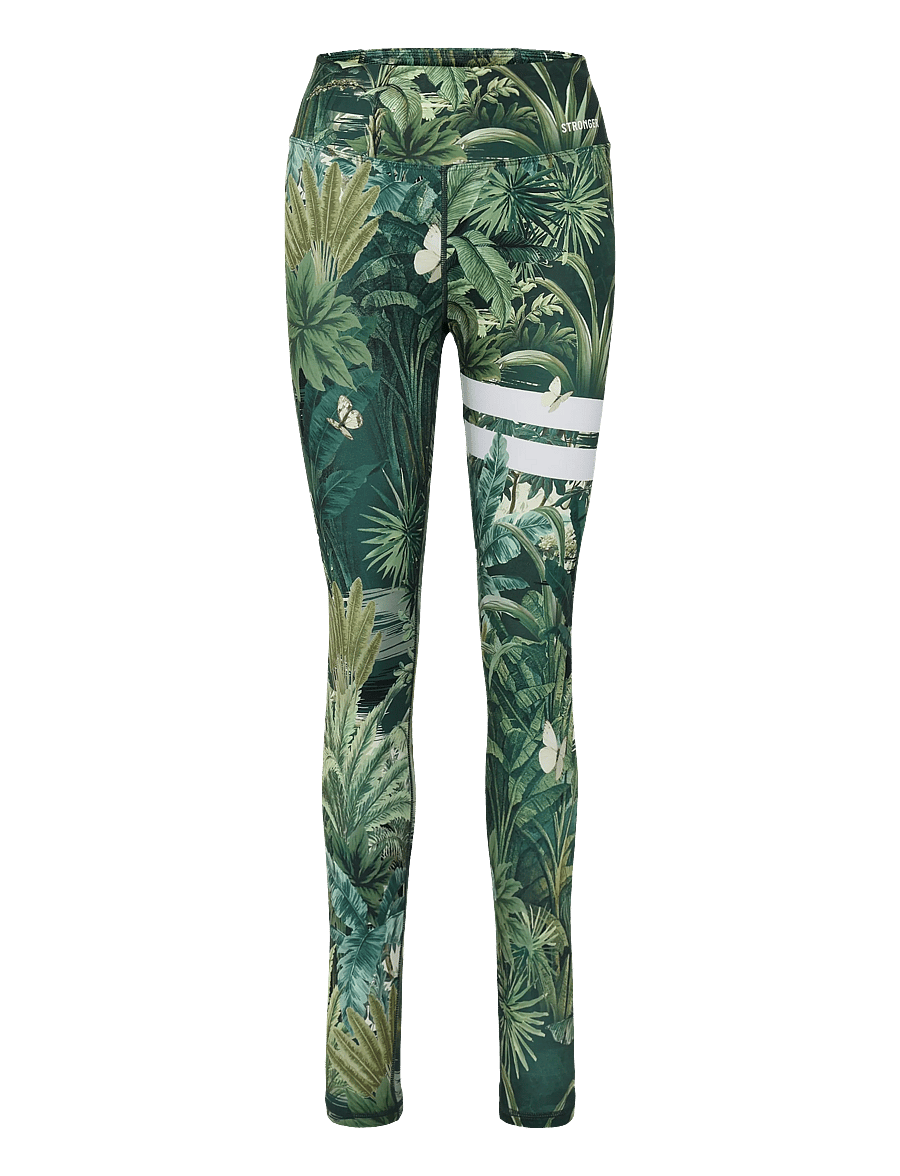 STRONGER - Explore Printed Leggings - trainingstights - tropical leaves print - 0
