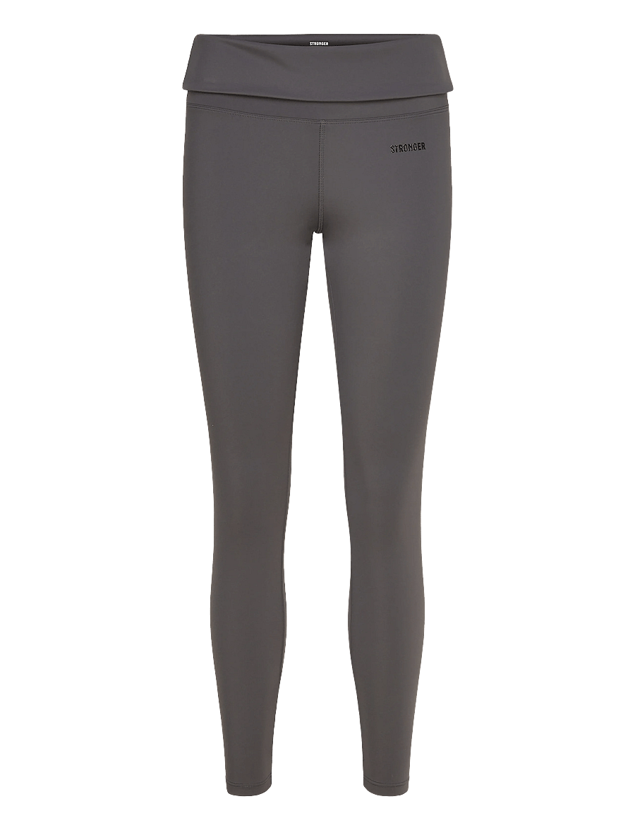 STRONGER - Soft Fold Over Leggings - volle länge - black oyster - 0