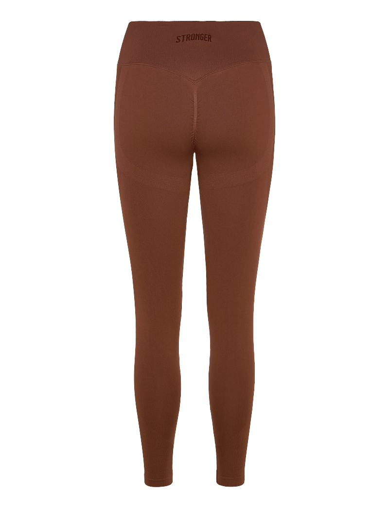 STRONGER - Seamless Contour Scrunch Leggings - fuld længde - cappuccino - 1