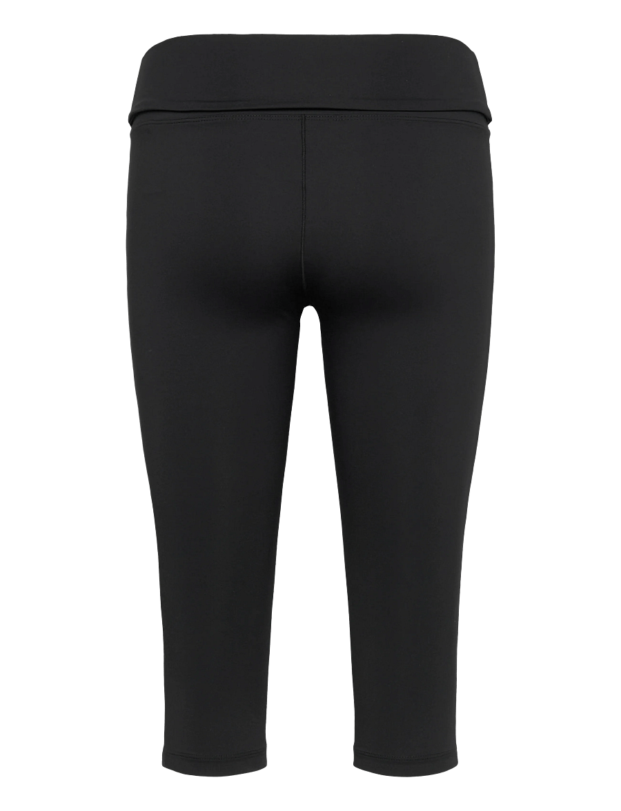 STRONGER - Soft Fold Over Capri Leggings - 3/4 längd - black - 1