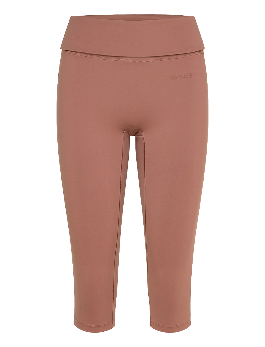 STRONGER - Soft Fold Over Capri Leggings - 3/4 längd - nutmeg - 0