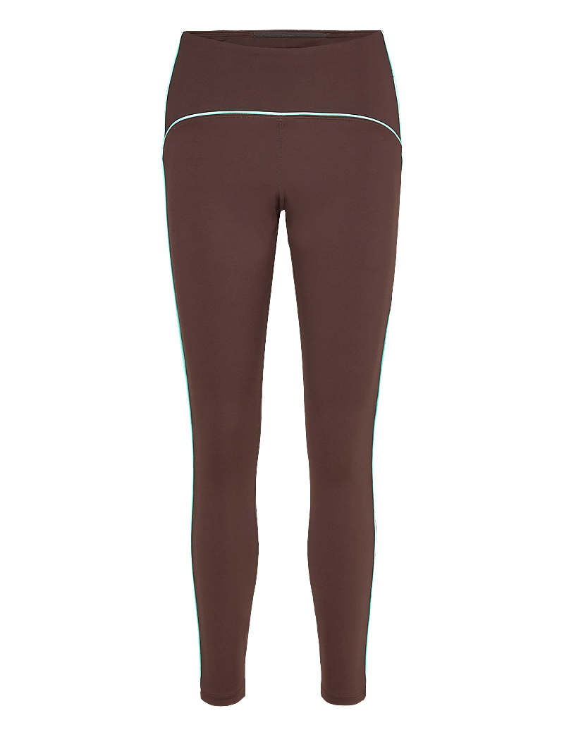 STRONGER - Piping Leggings - full längd - black coffee - 0