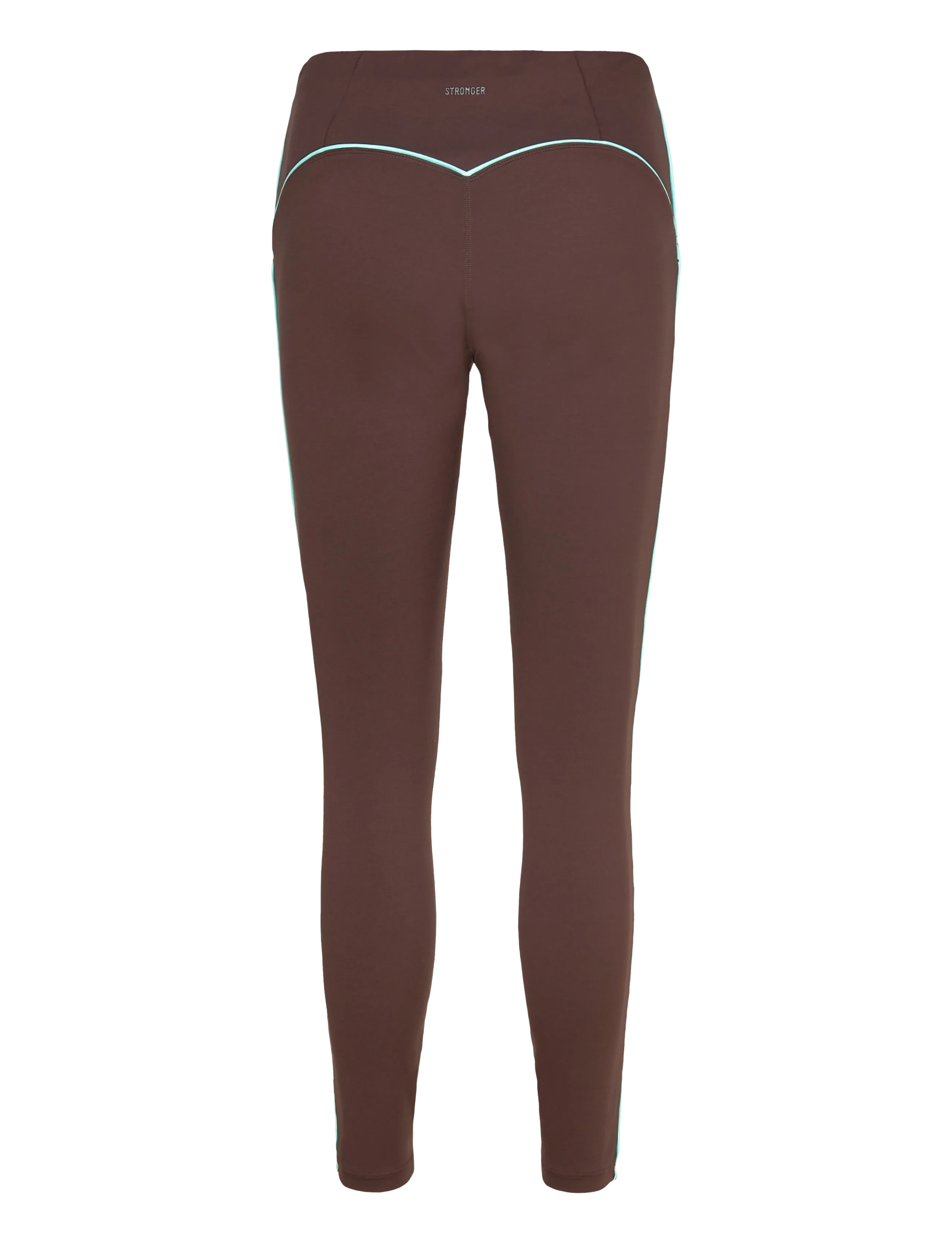 STRONGER - Piping Leggings - täyspitkä - black coffee - 1