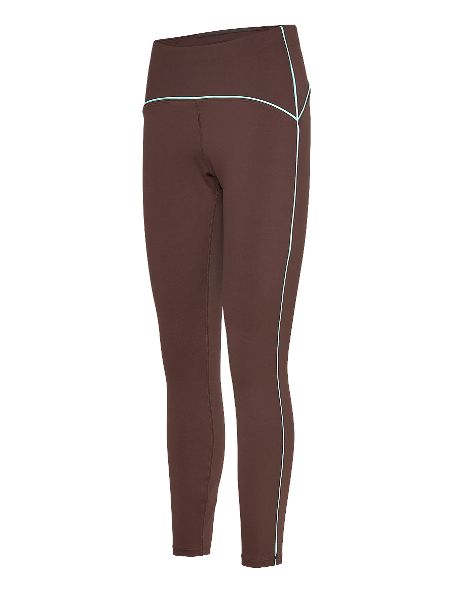 STRONGER - Piping Leggings - täispikkus - black coffee - 3