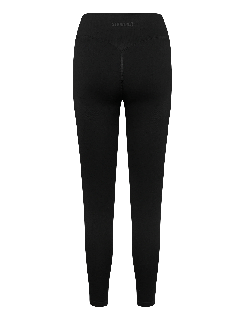 STRONGER - Seamless Contour Ribbed Leggings - training tights - black - 1