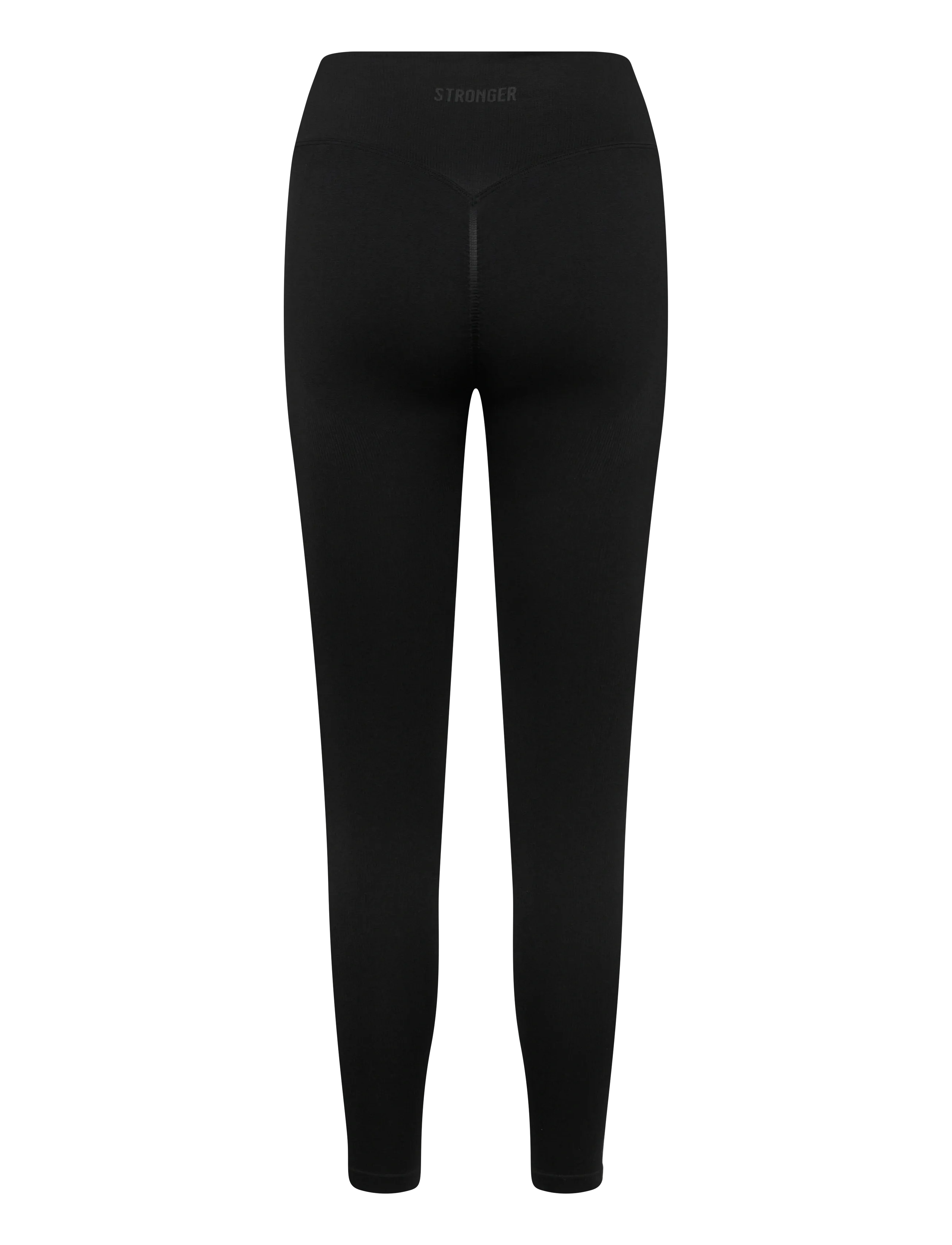 STRONGER - Seamless Contour Ribbed Leggings - fuld længde - black - 1
