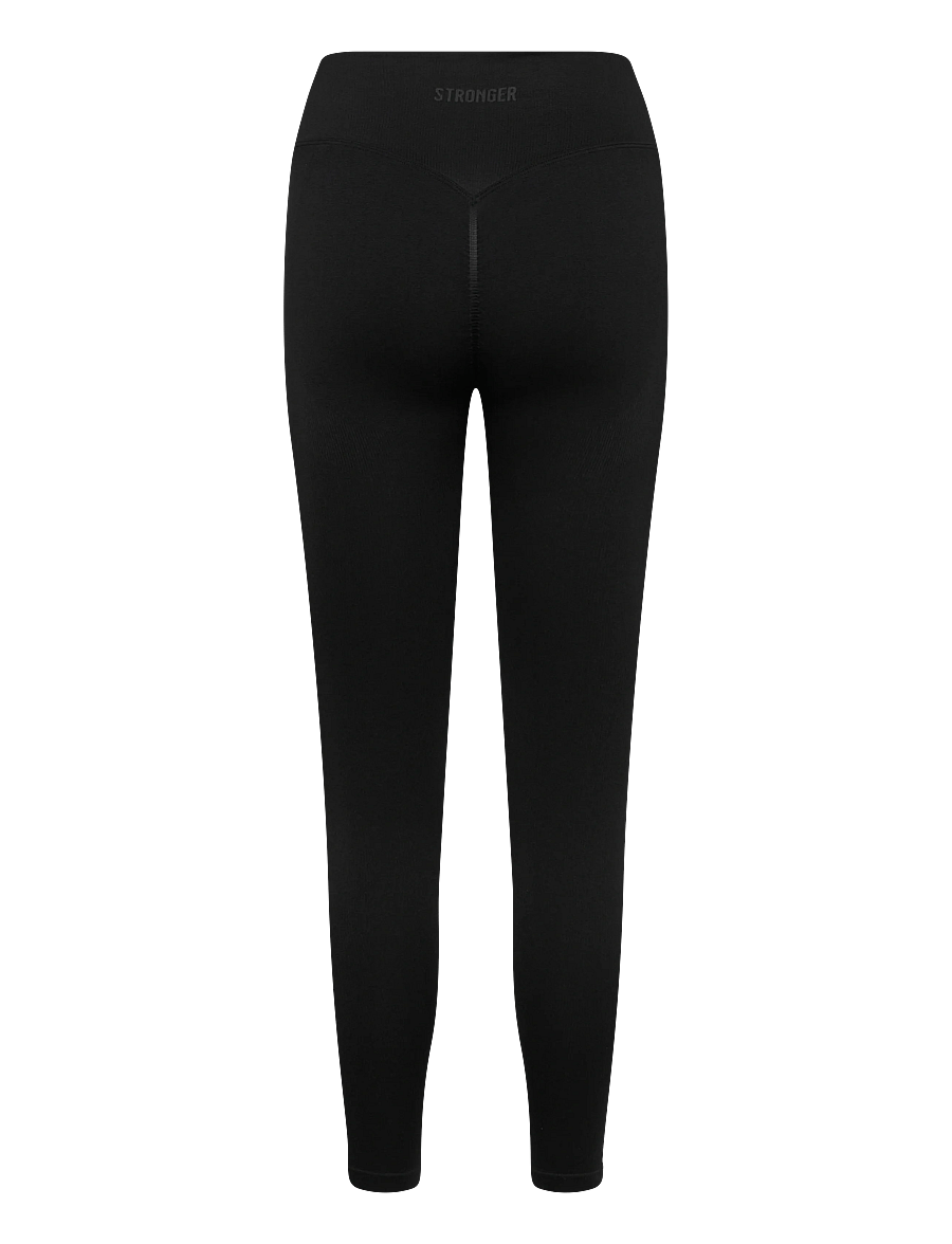 STRONGER - Seamless Contour Ribbed Leggings - täispikkus - black - 1