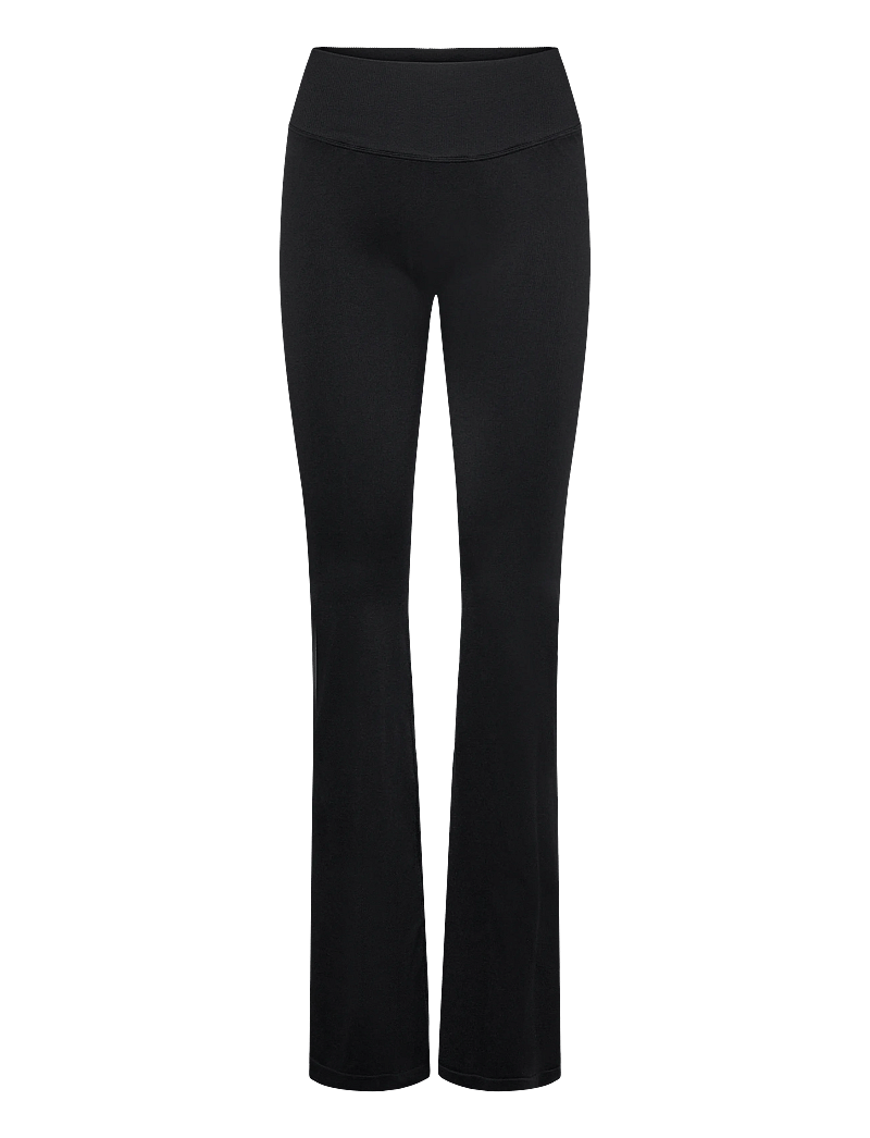 STRONGER - Seamless Contour Ribbed Bootcut Leggings - training tights - black - 0