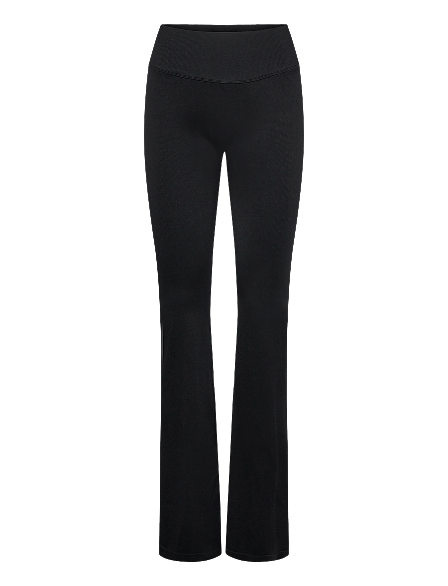 STRONGER - Seamless Contour Ribbed Bootcut Leggings - seamless tights - black - 0