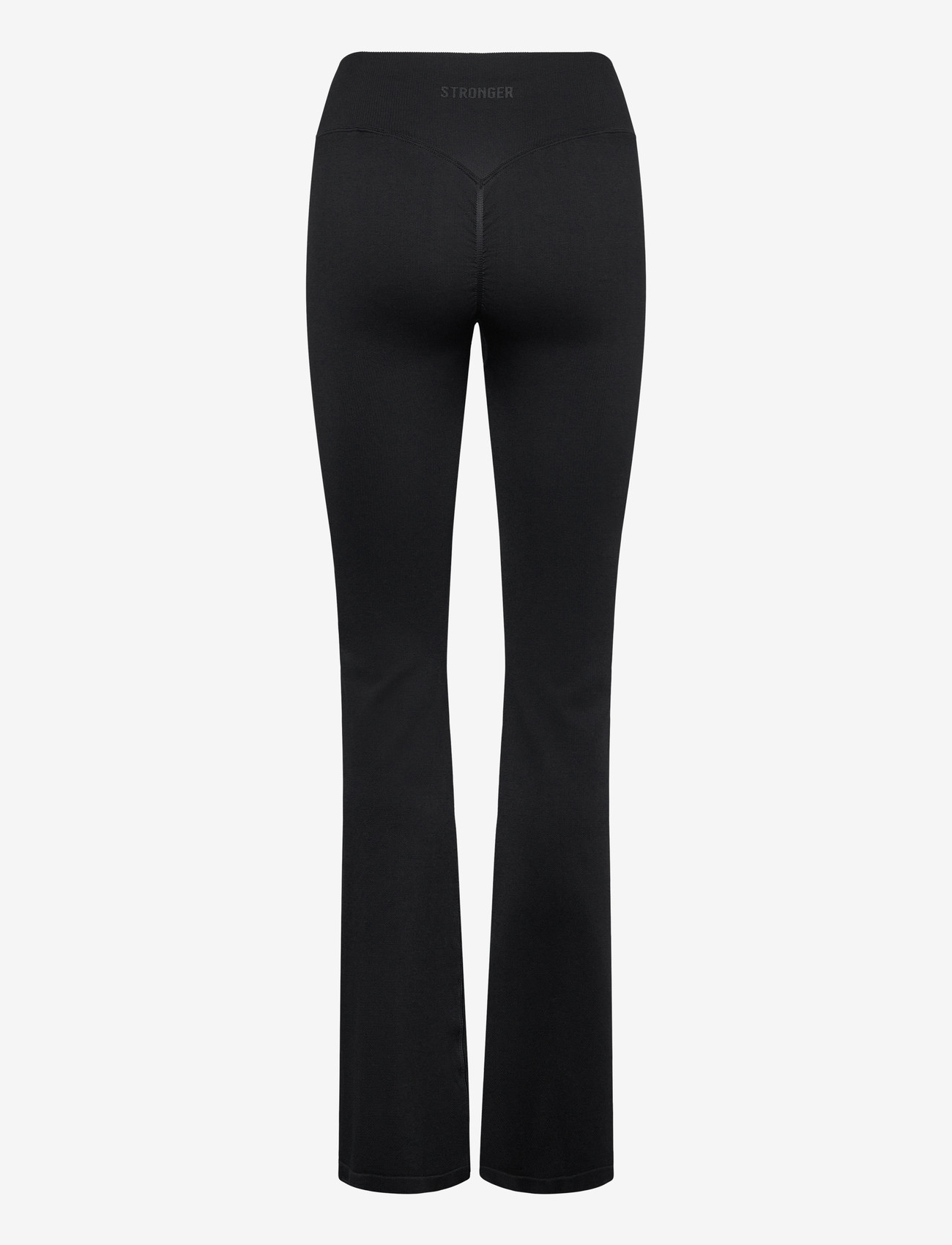 STRONGER - Seamless Contour Ribbed Bootcut Leggings - training tights - black - 1