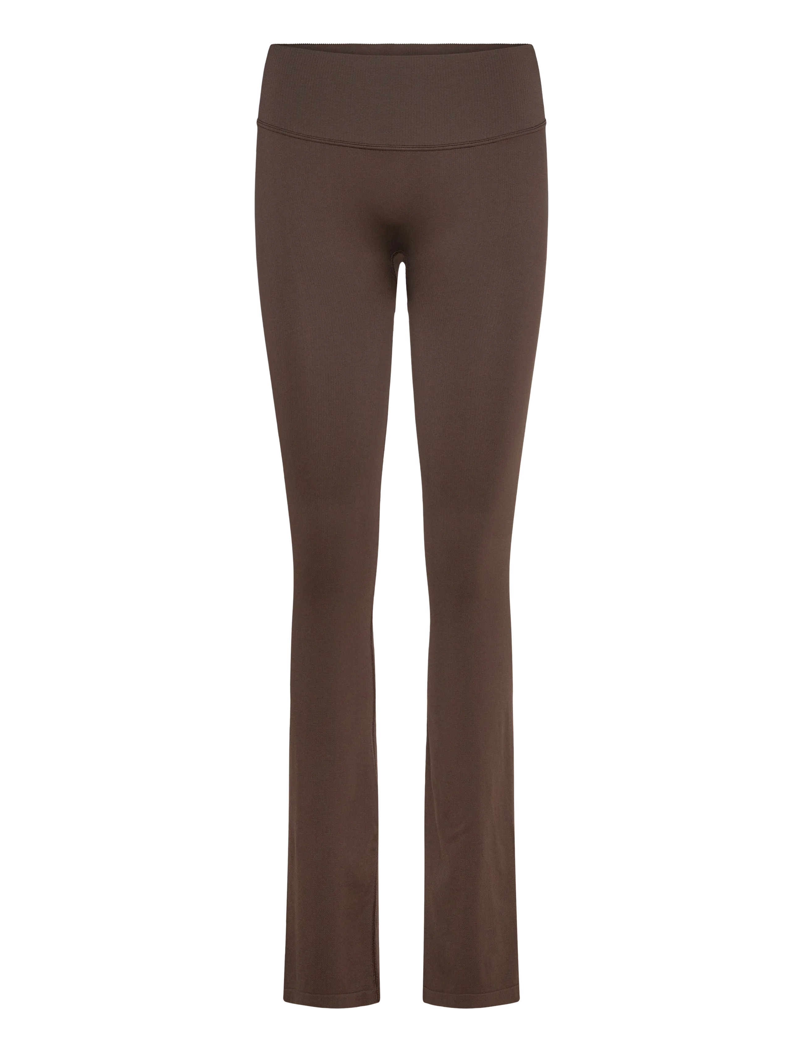 STRONGER Seamless Contour Ribbed Bootcut Leggings - Treeningretuusid - BLACK COFFEE / brown