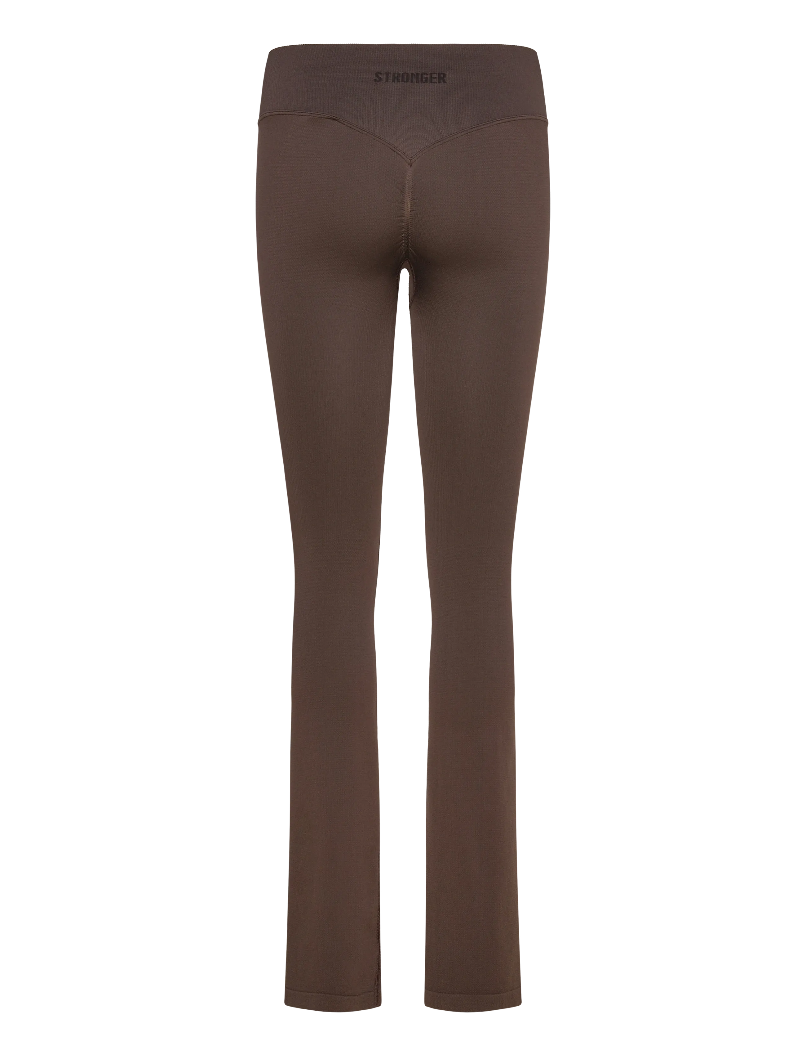 STRONGER - Seamless Contour Ribbed Bootcut Leggings - training tights - black coffee - 1