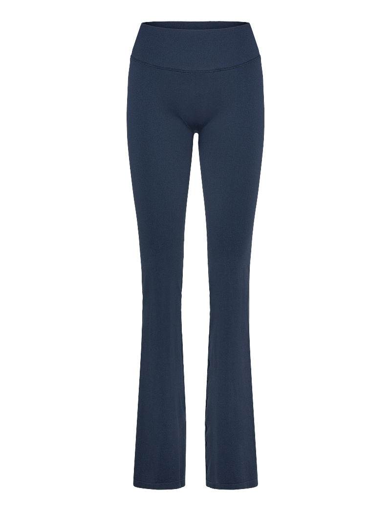 STRONGER - Seamless Contour Ribbed Bootcut Leggings - seamless tights - navy blazer - 0