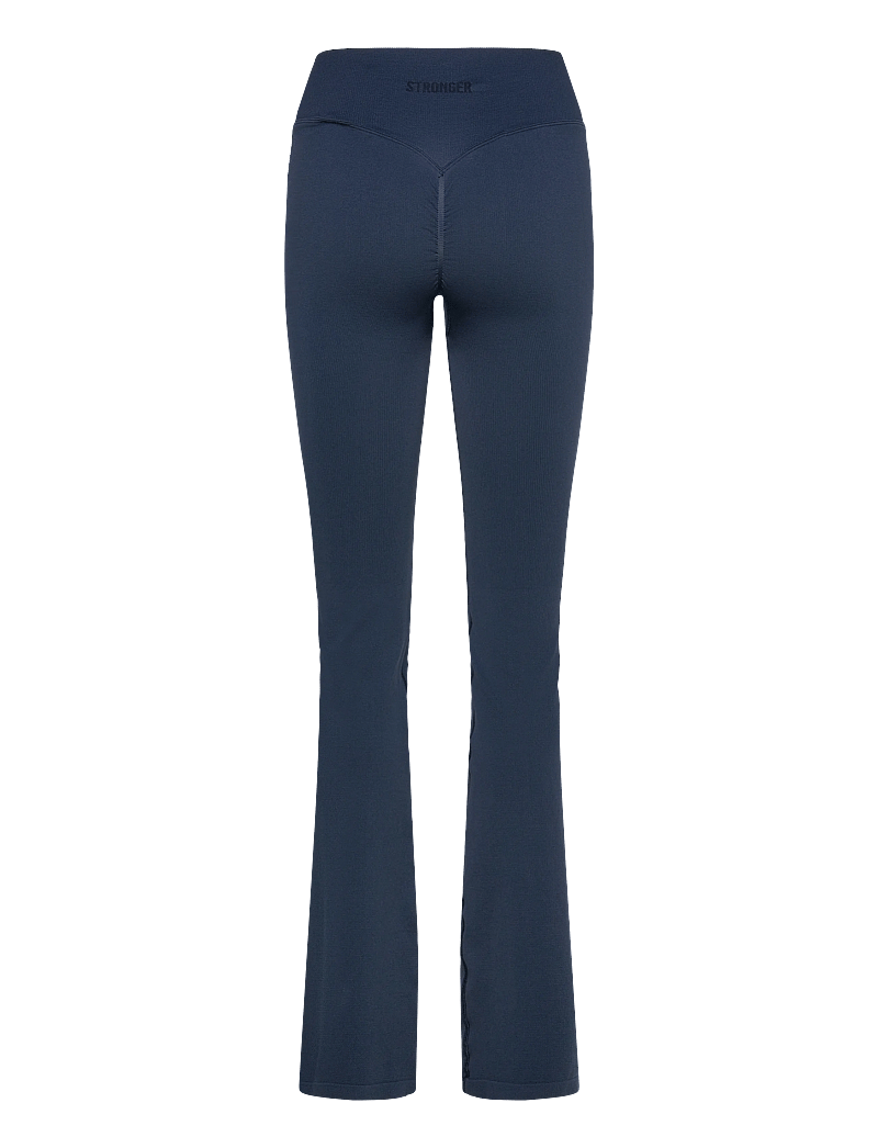 STRONGER - Seamless Contour Ribbed Bootcut Leggings - seamless tights - navy blazer - 1