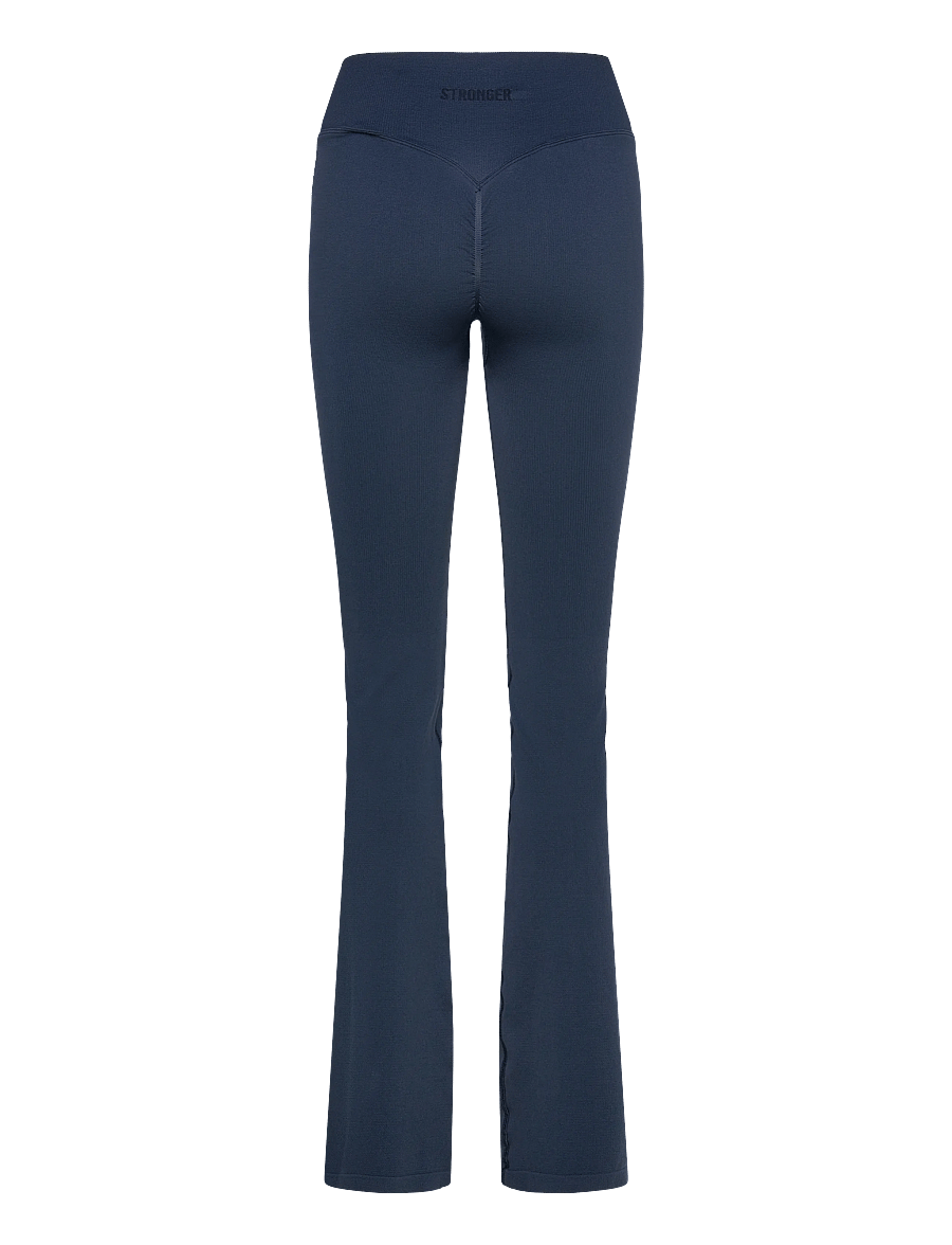 STRONGER - Seamless Contour Ribbed Bootcut Leggings - volle länge - navy blazer - 1
