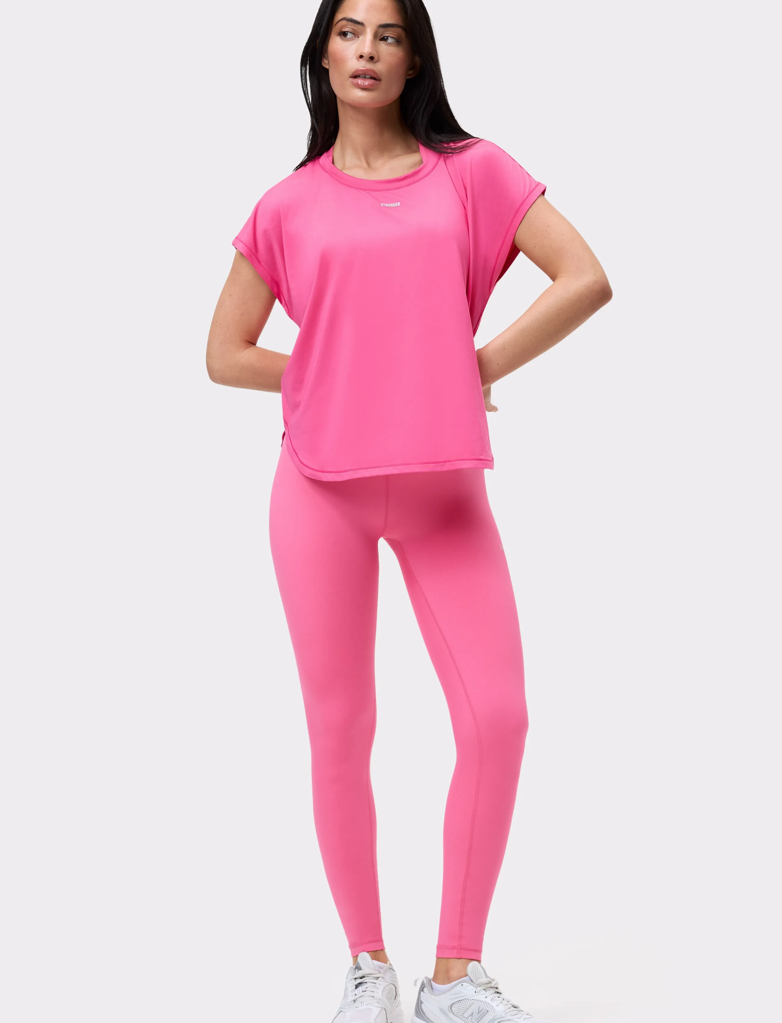 STRONGER Drop T-Shirt, XL, Pink, Sports Overdele & T-shirts > Sport T-shirts, Dame