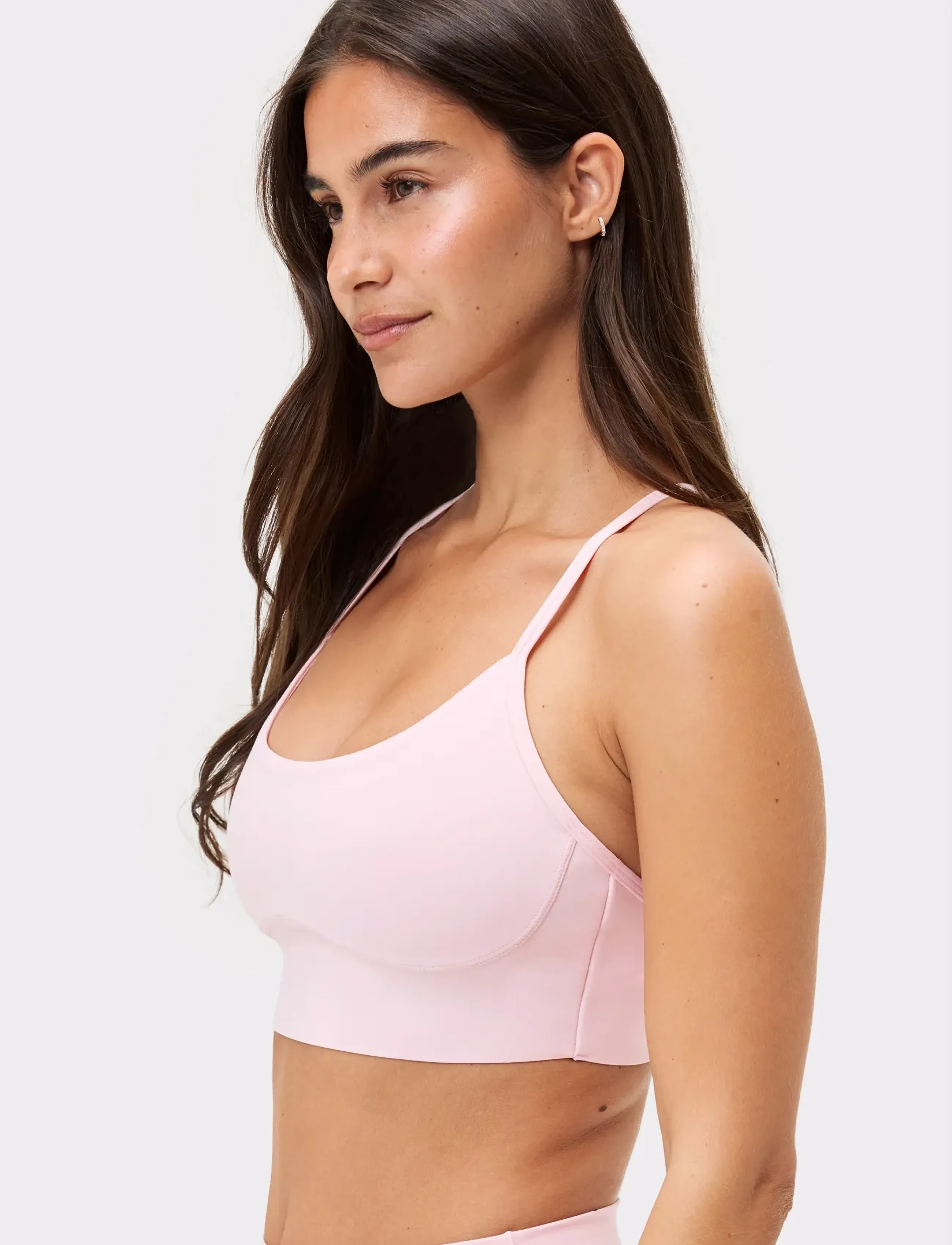 STRONGER Soft Strappy Sports Bra, Kvinder, Sports-bh Med Tynde Stropper, Pink, Str: L