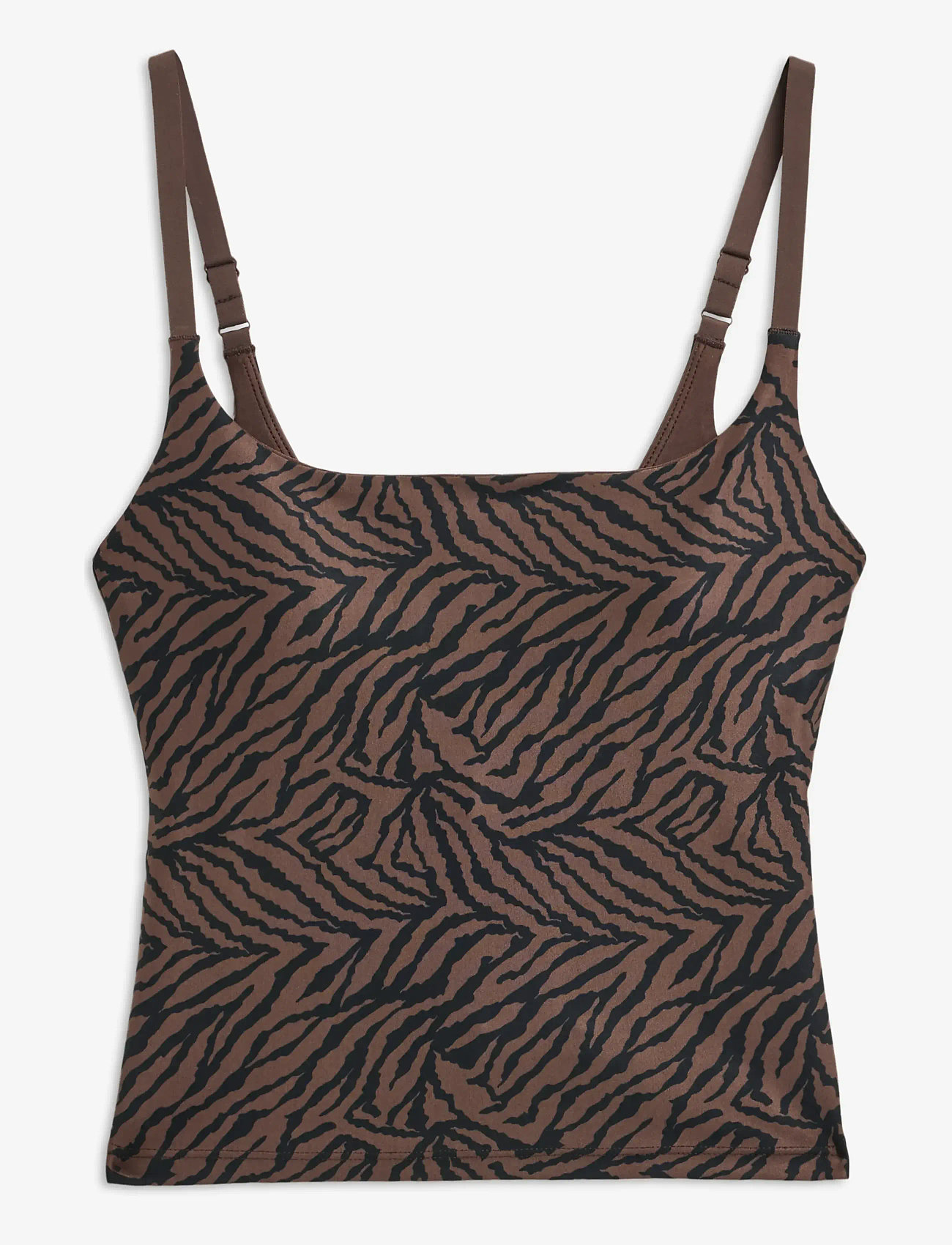 STRONGER - The Printed One Strap Tank Top - tank tops - sand zebra - 1