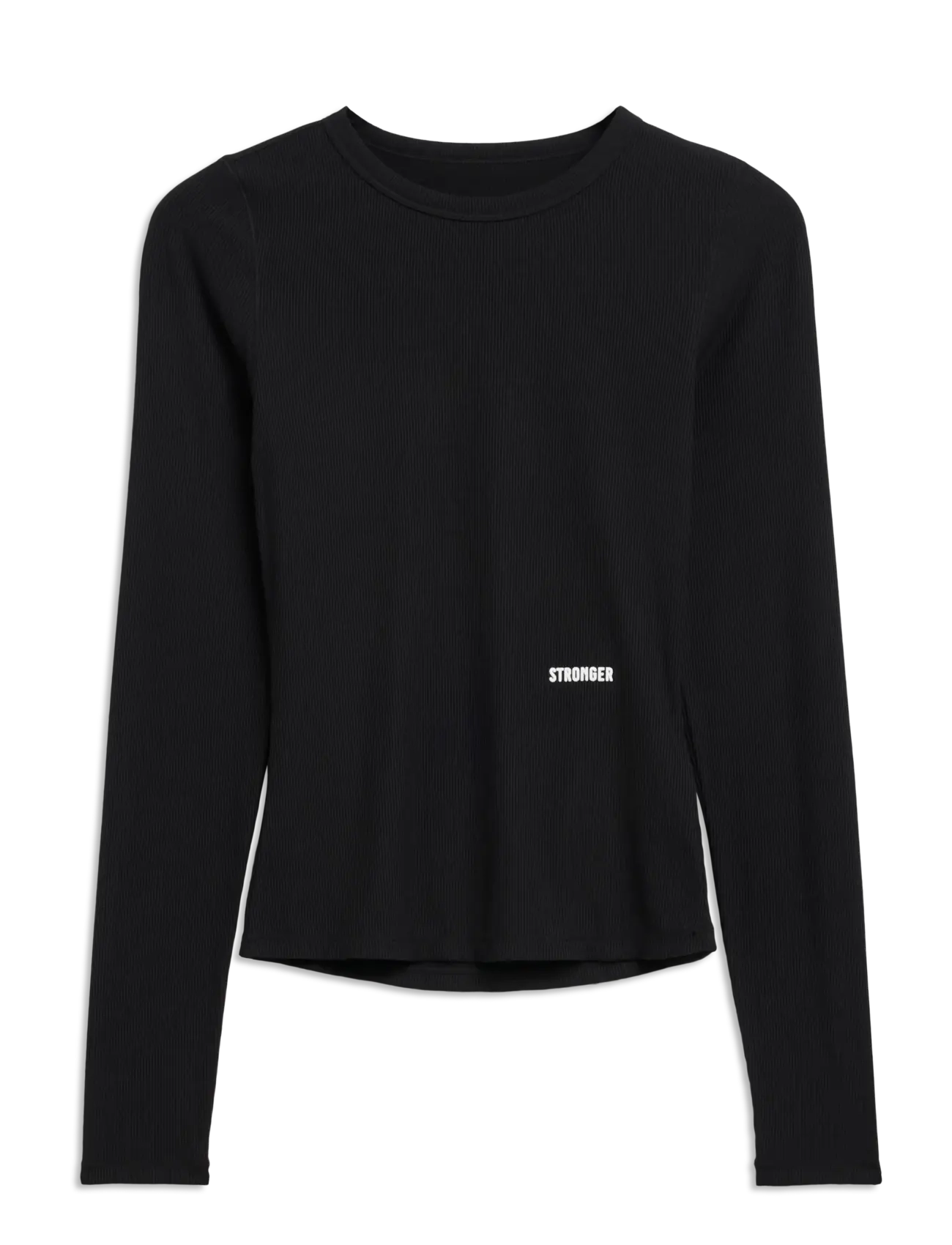 STRONGER Soft Rib Lange Ärmel Schwarz - L - Damen