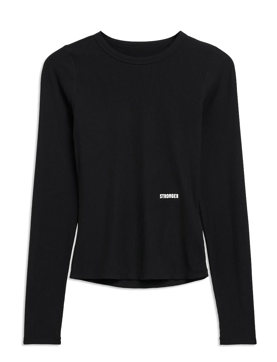 STRONGER - Soft Rib Long Sleeve - pikkade varrukatega alussärgid - black - 1
