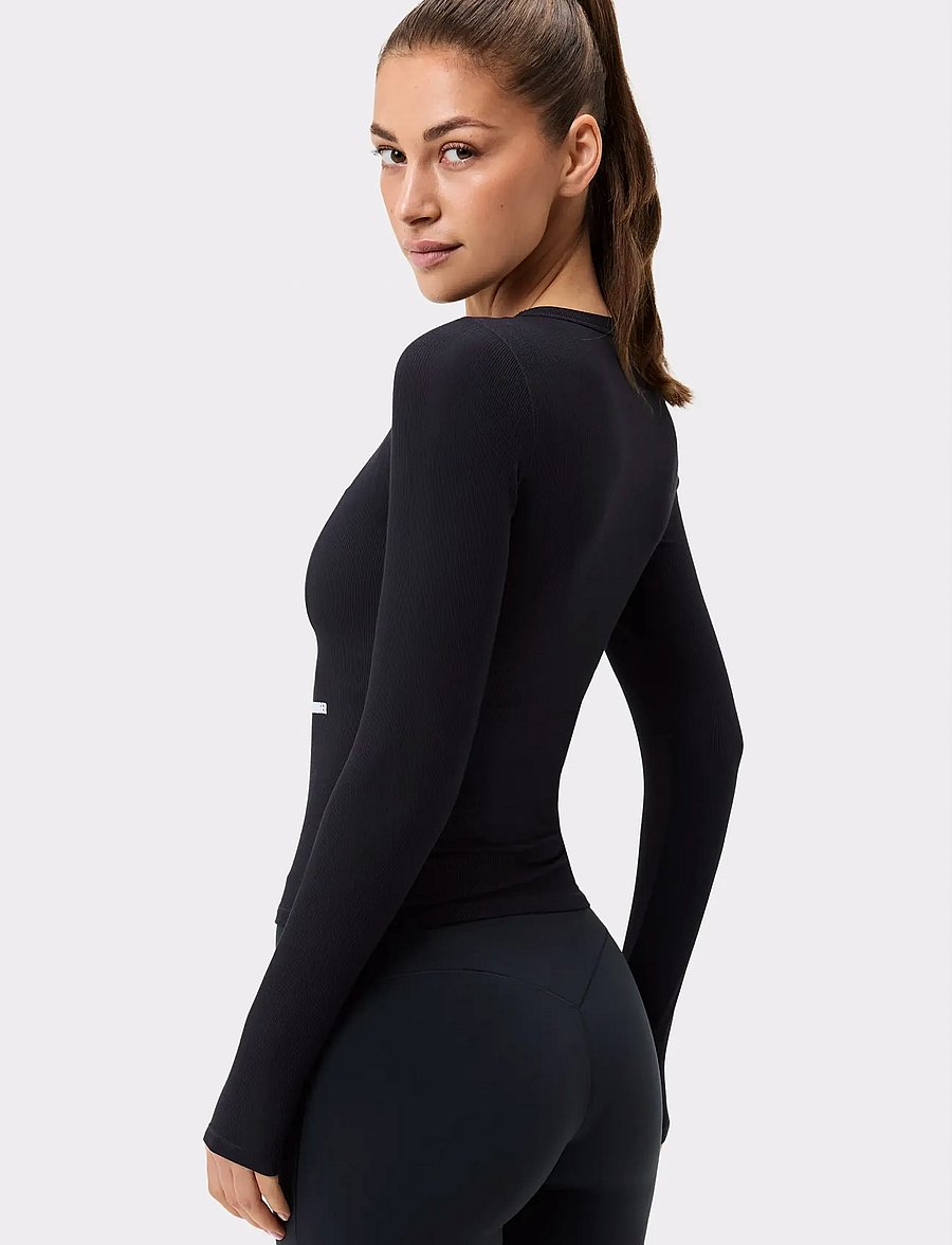 STRONGER - Soft Rib Long Sleeve - pikkade varrukatega alussärgid - black - 0