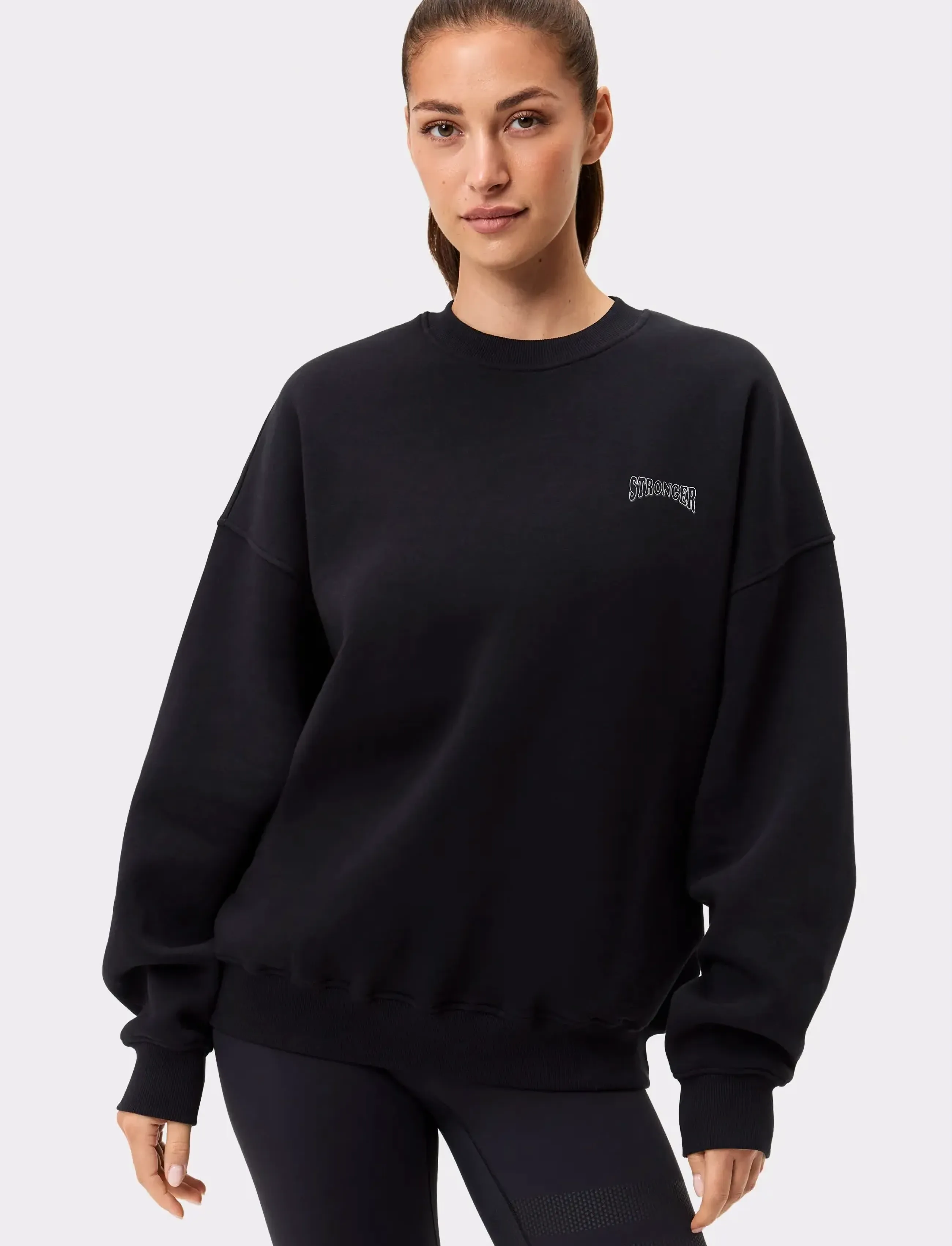 STRONGER Comfy Sweatshirt, Kvinder, Sweatshirt, Sort, Str: L
