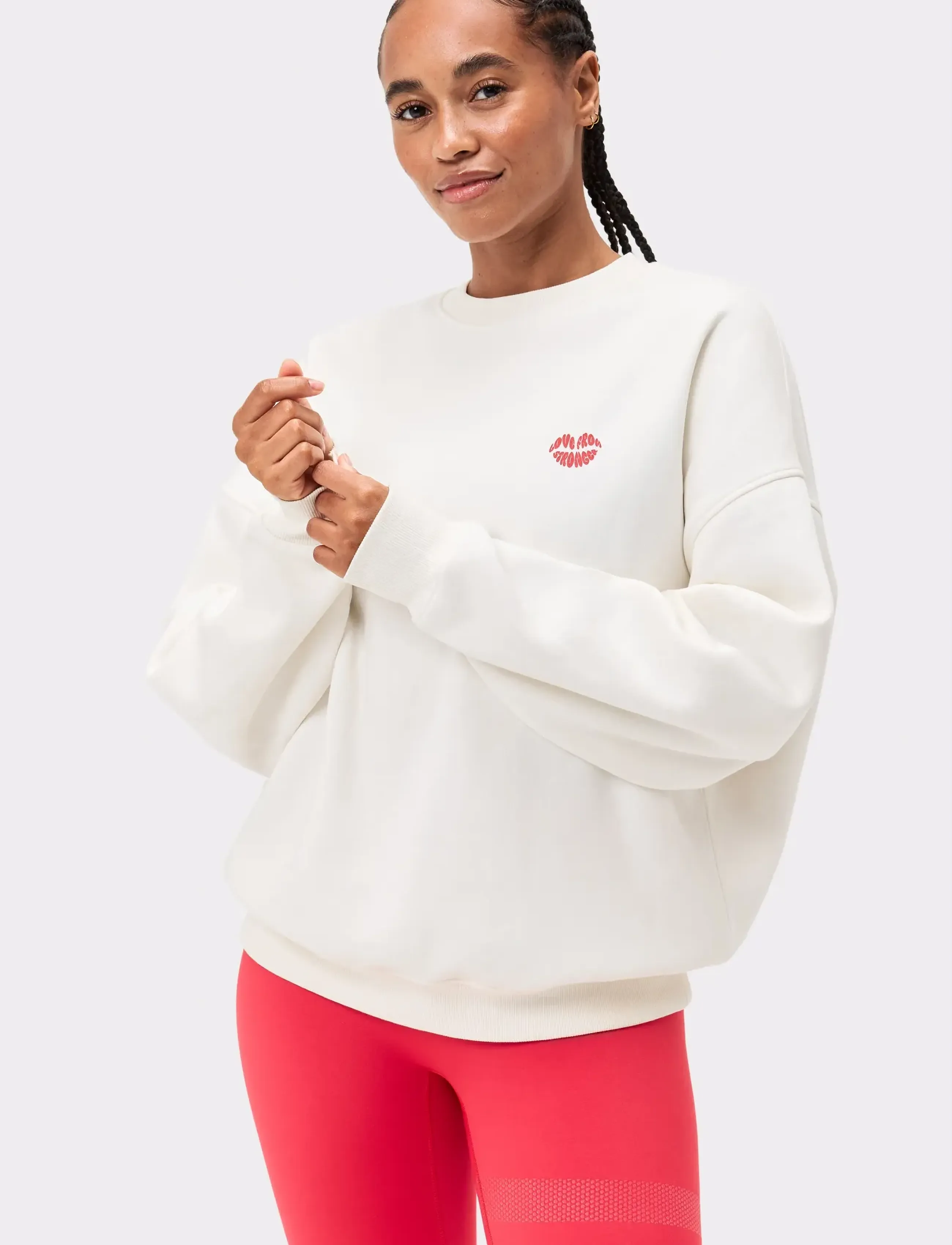 STRONGER Comfy Sweatshirt, Kvinder, Sweatshirt, Hvid, Str: L