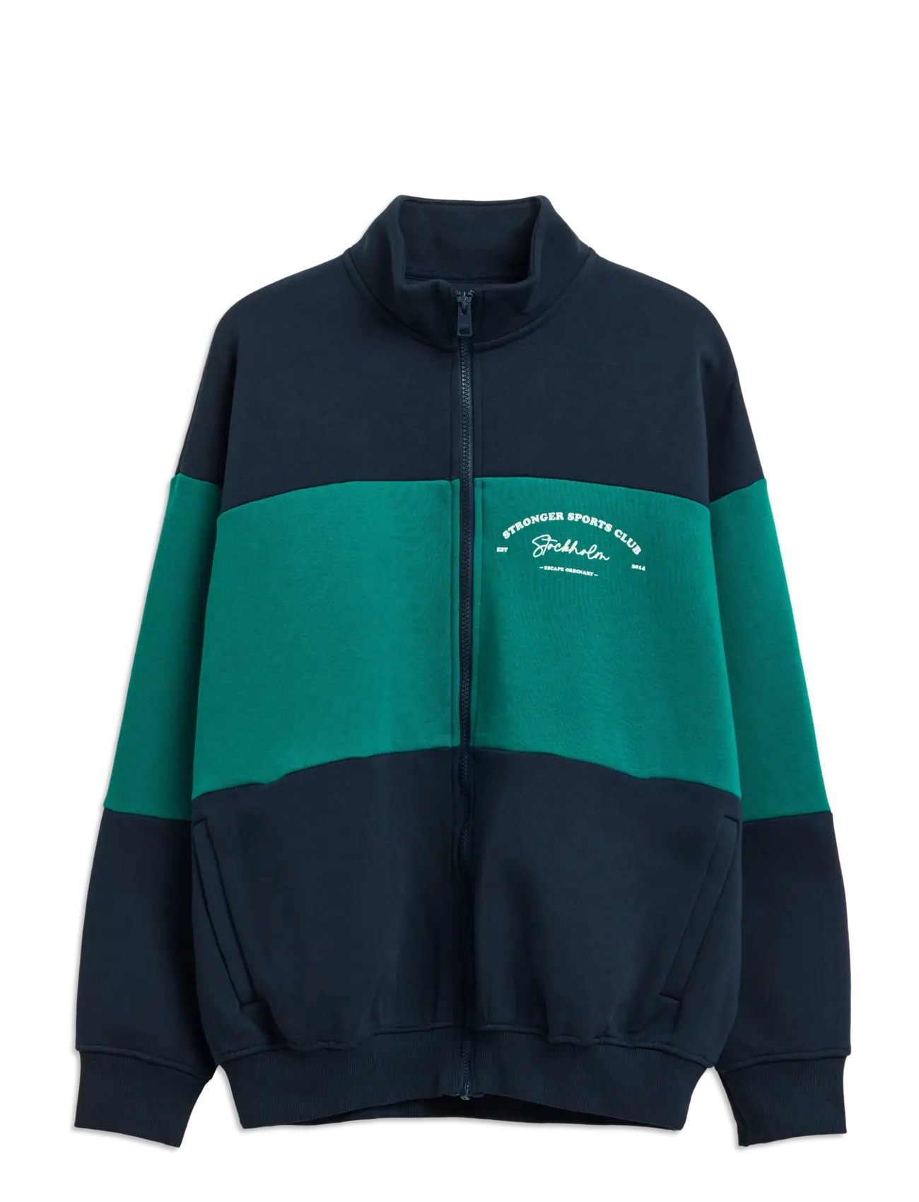 Oversized Full Zip Sweatshirt - NAVY BLAZER