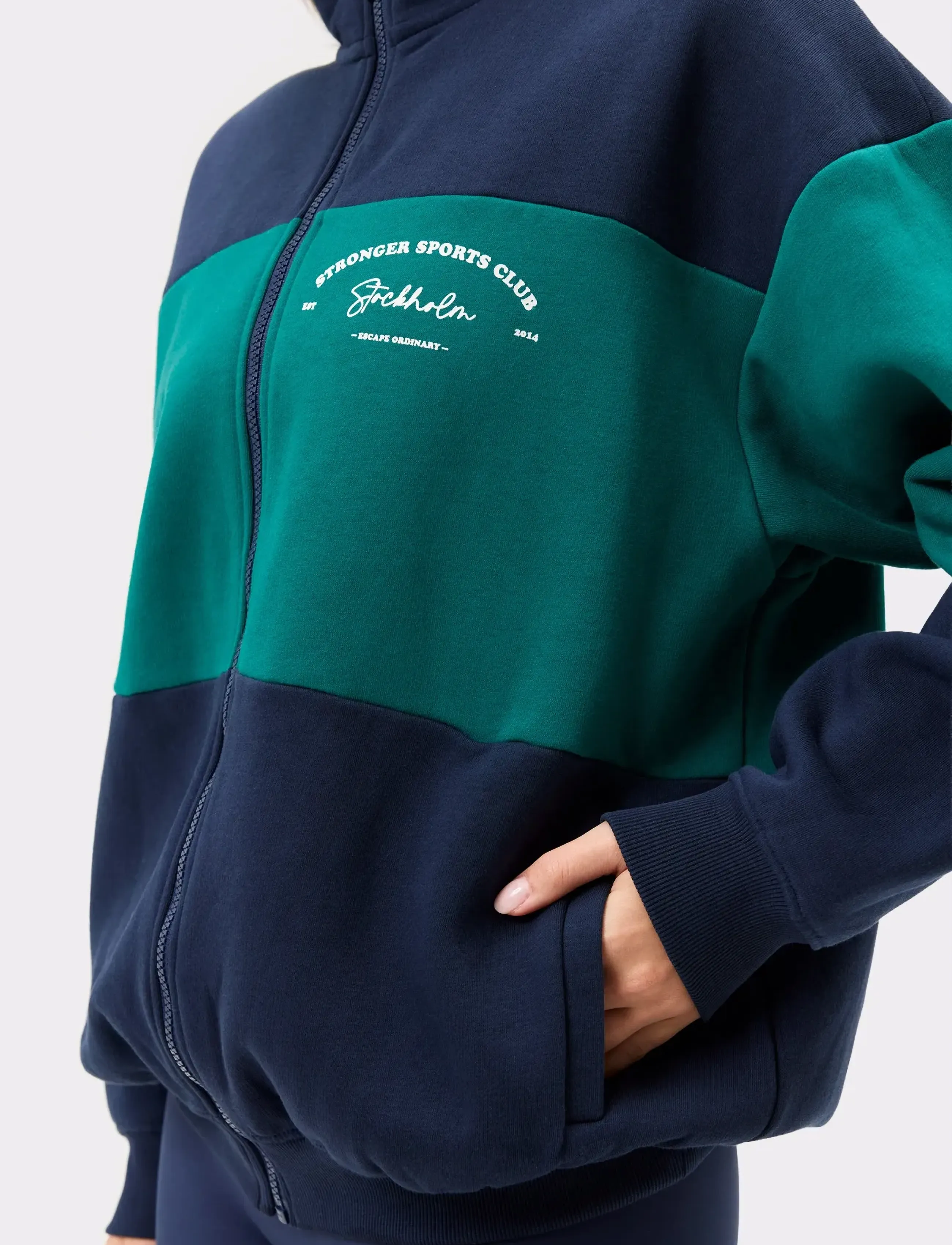 STRONGER - Oversized Full Zip Sweatshirt - swetry - navy blazer - 3