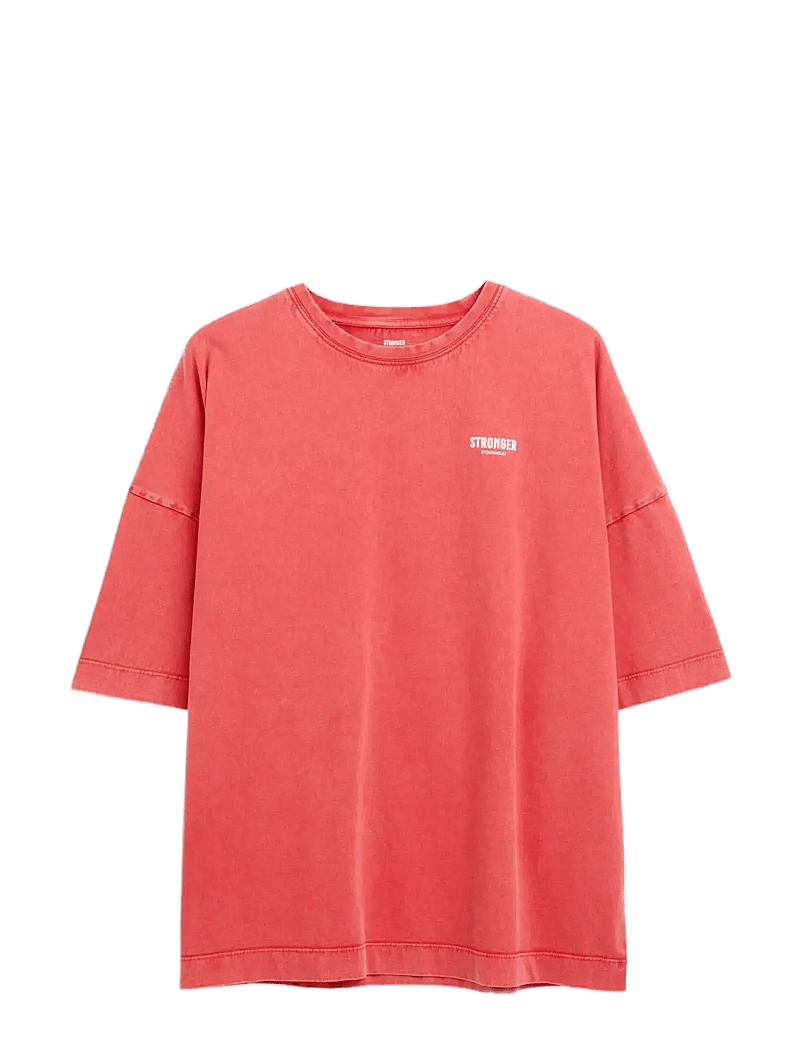 STRONGER - Oversized Crew T-shirt - t-shirts - washed poppy red - 1