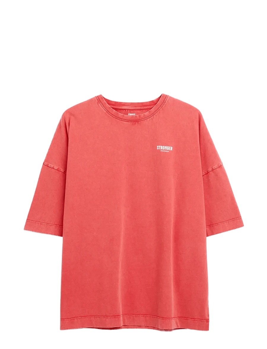 STRONGER - Oversized Crew T-shirt - t-shirts - washed poppy red - 1