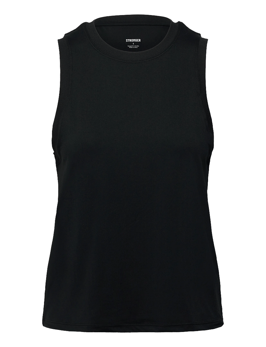 STRONGER - Relaxed Tank - linnen - black - 1
