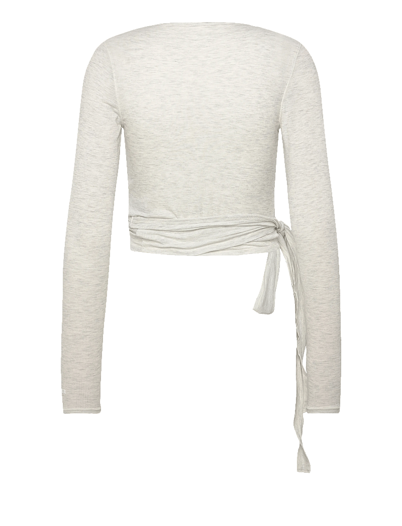 STRONGER - Soft Rib Wrap Long Sleeve - crop-tops - grey melange - 1