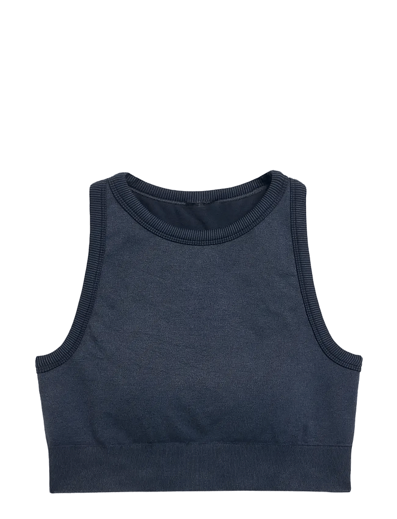 STRONGER - Washed seamless high neck bra - sports-bh'er - black - 1