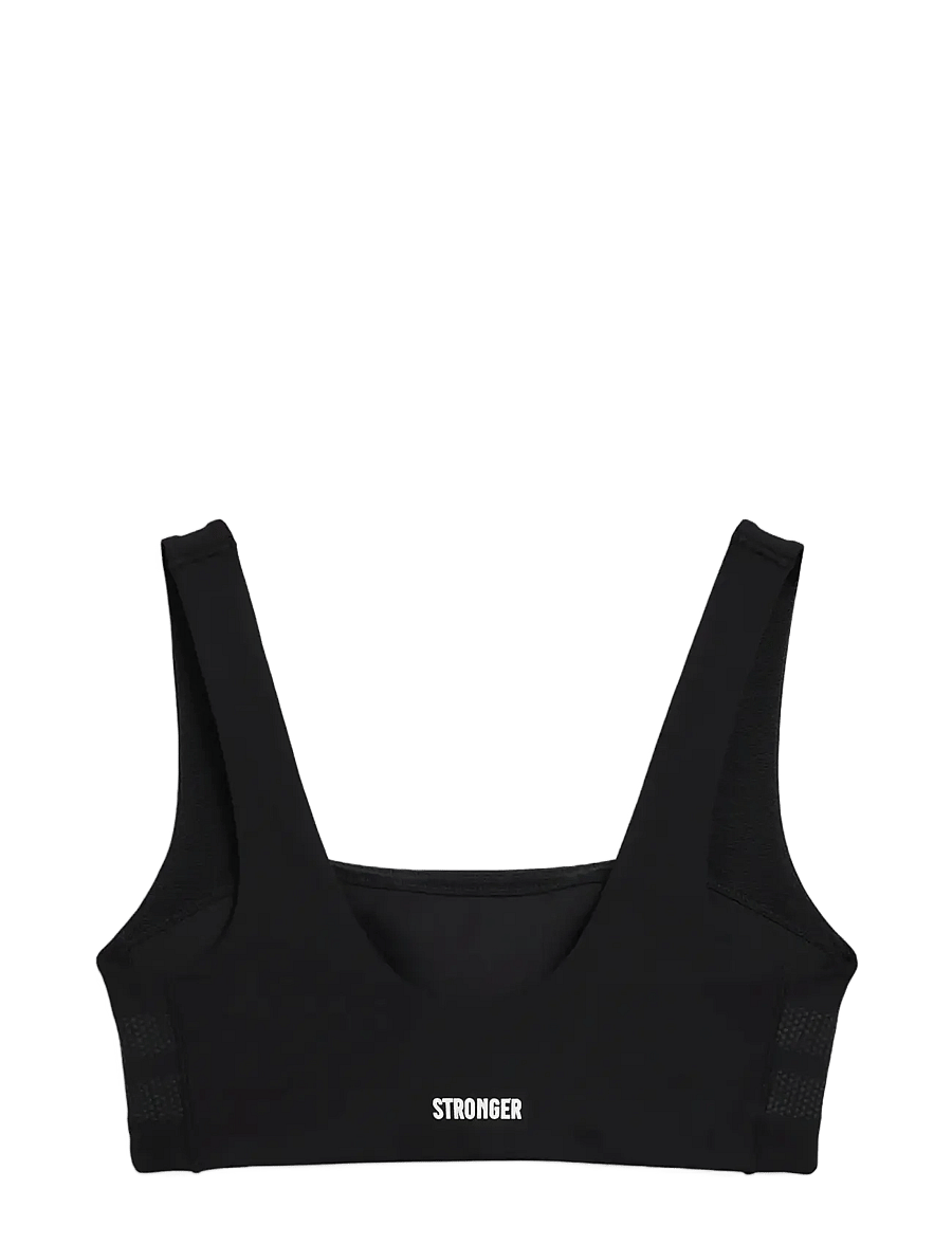 STRONGER - Signature Square Neck Sports Bra - sport-bhs - black - 2
