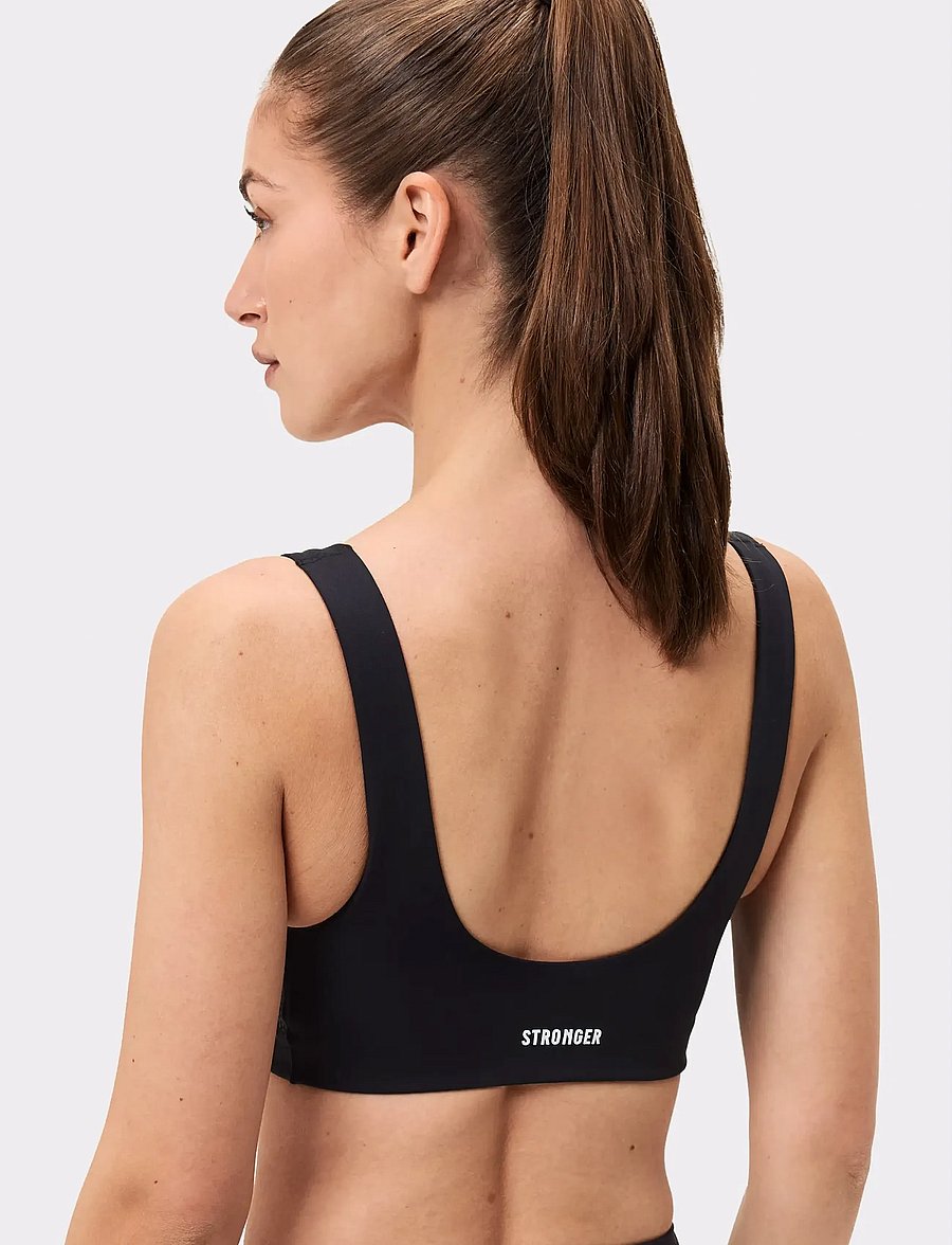 STRONGER - Signature Square Neck Sports Bra - sport-bhs - black - 3
