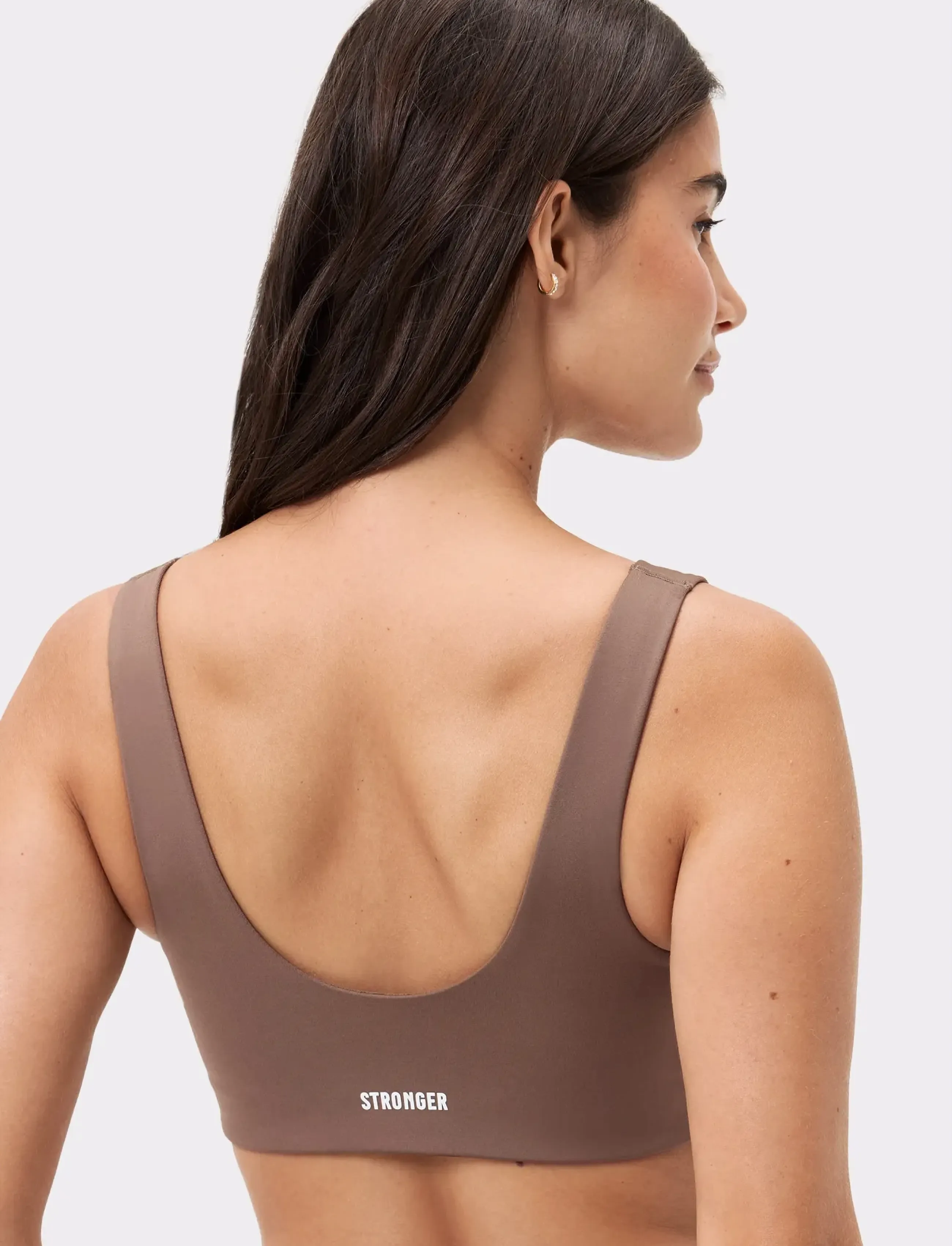 STRONGER - Signature Square Neck Sports Bra - sports-bh'er - coffee quartz - 3